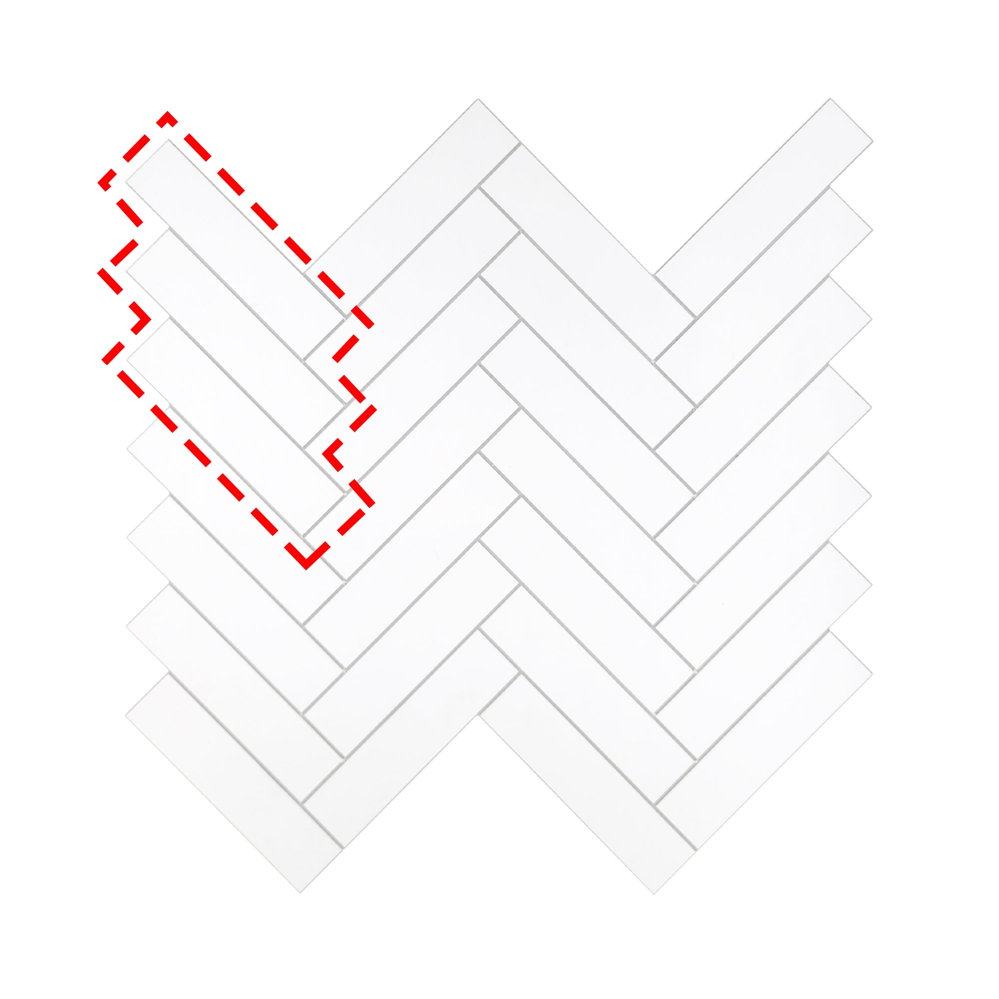 Herringbone White Peel and Stick Backsplash Tile