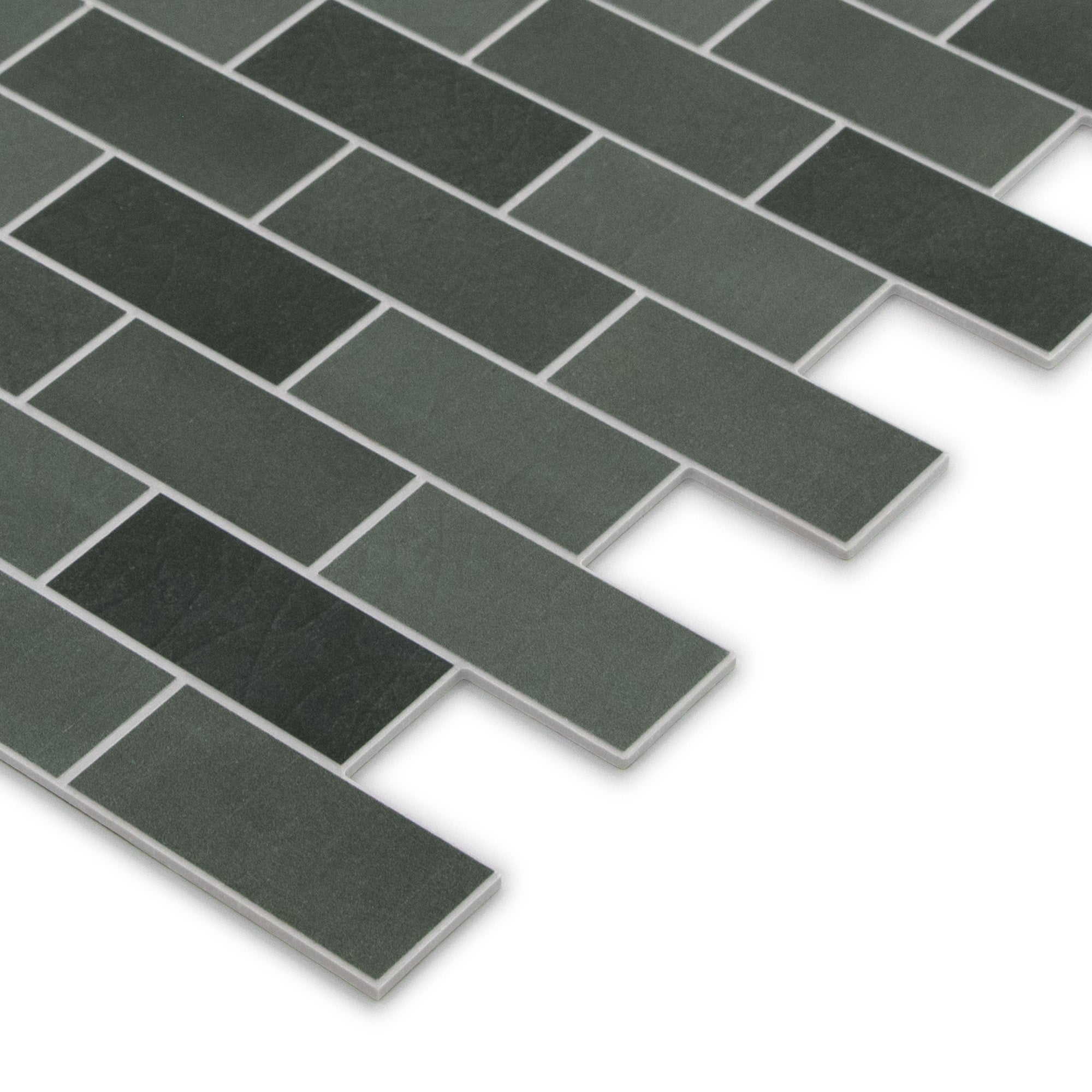 Brick Green Mixed Peel and Stick Backsplash Tile