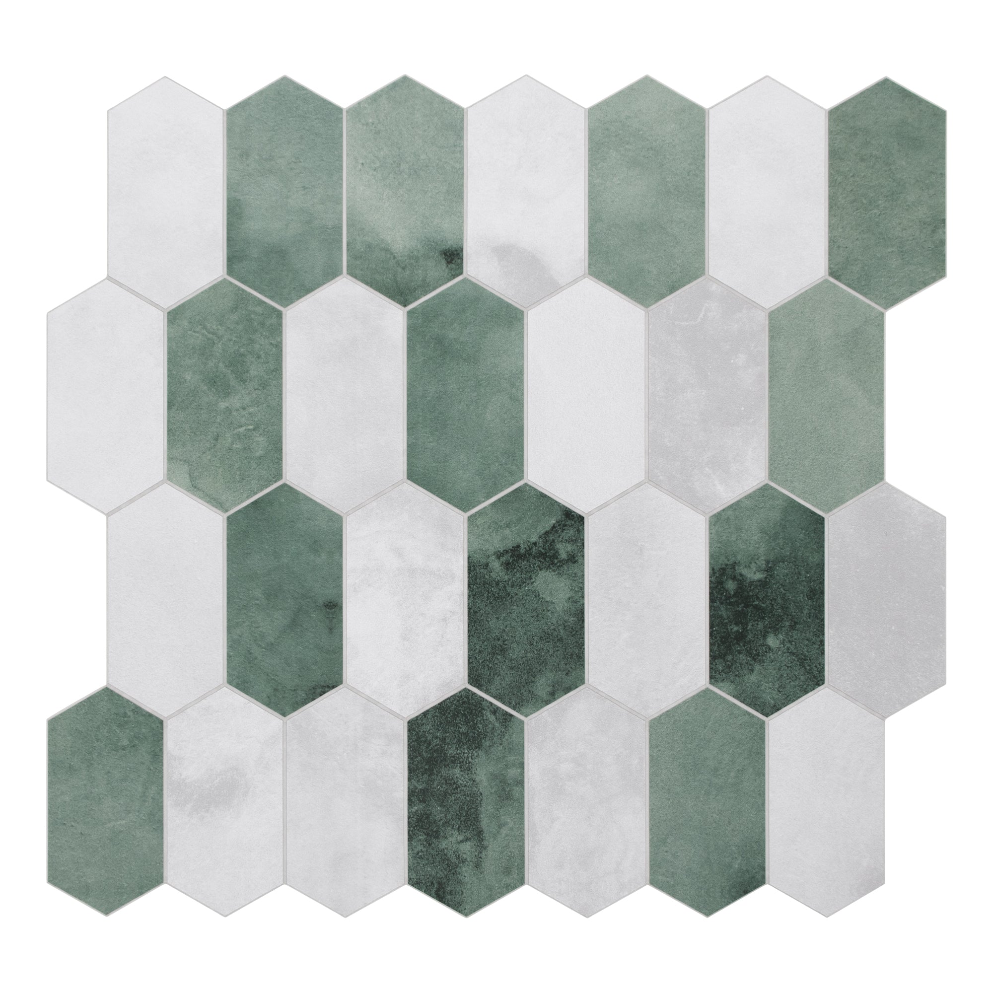 Small Picket Cement Green Peel and Stick Tile