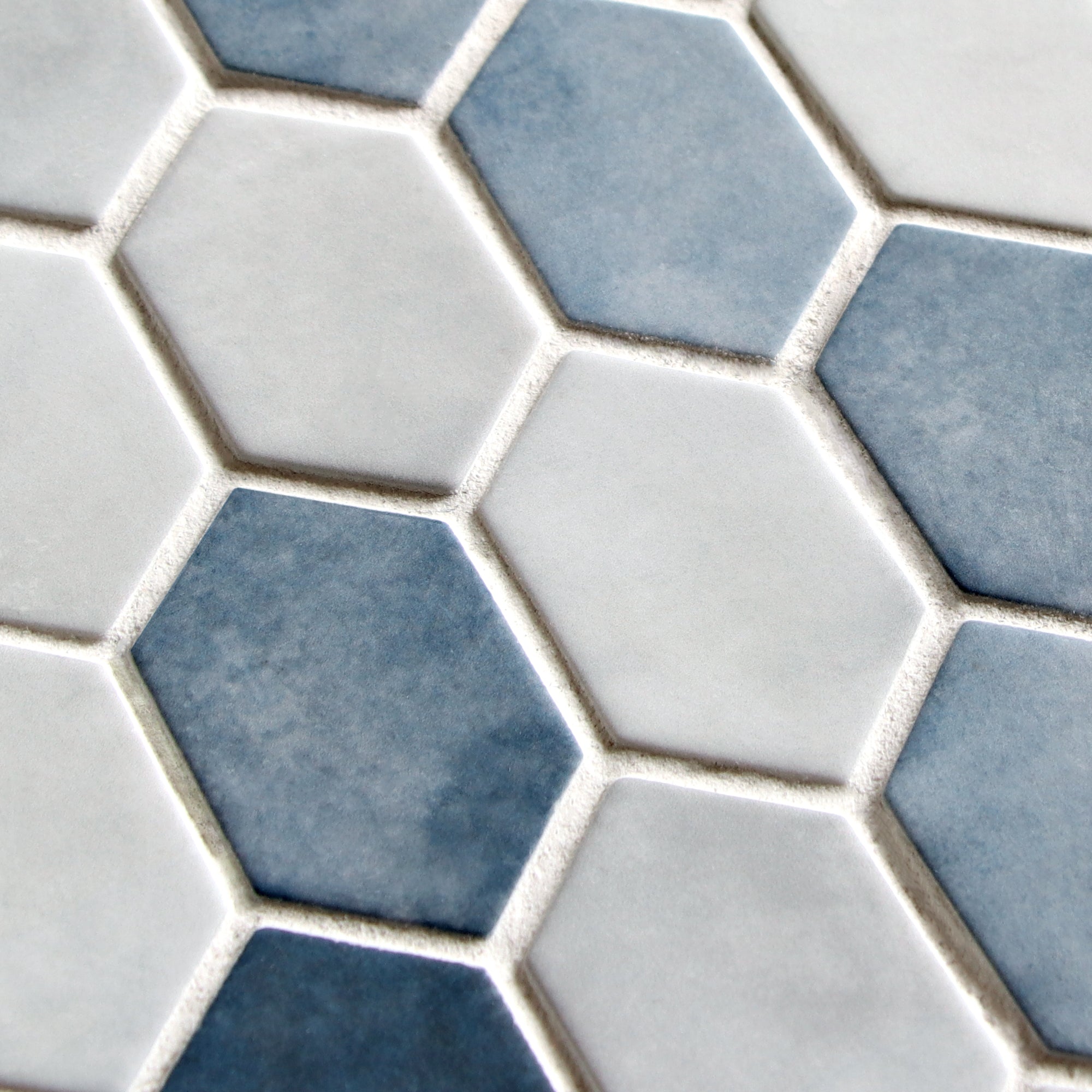 Picket Blue Recycled Glass Floor and Wall Mosaic Tile