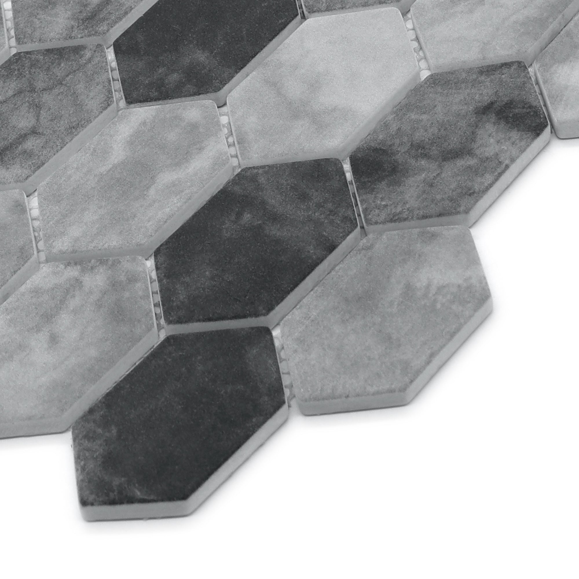 Picket Gray Recycled Glass Floor and Wall Mosaic Tile