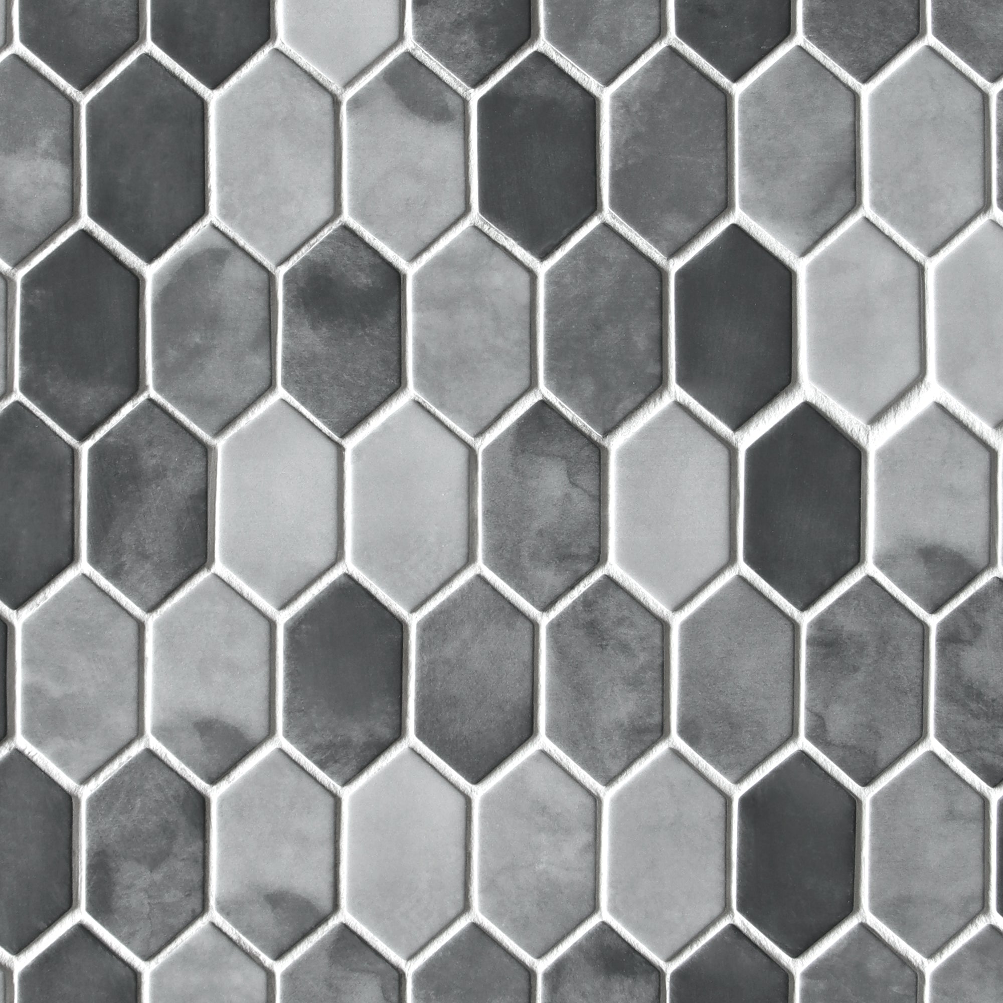Picket Gray Recycled Glass Floor and Wall Mosaic Tile