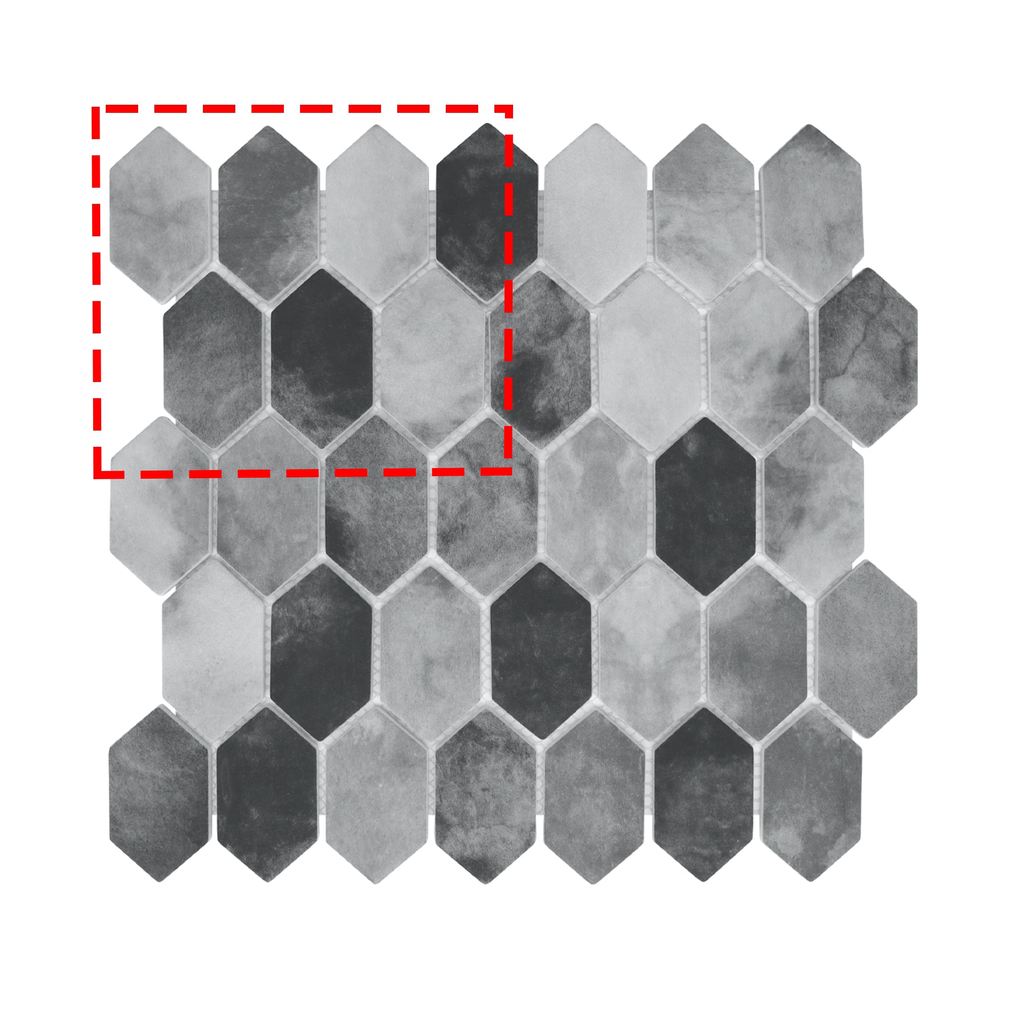Picket Gray Recycled Glass Floor and Wall Mosaic Tile