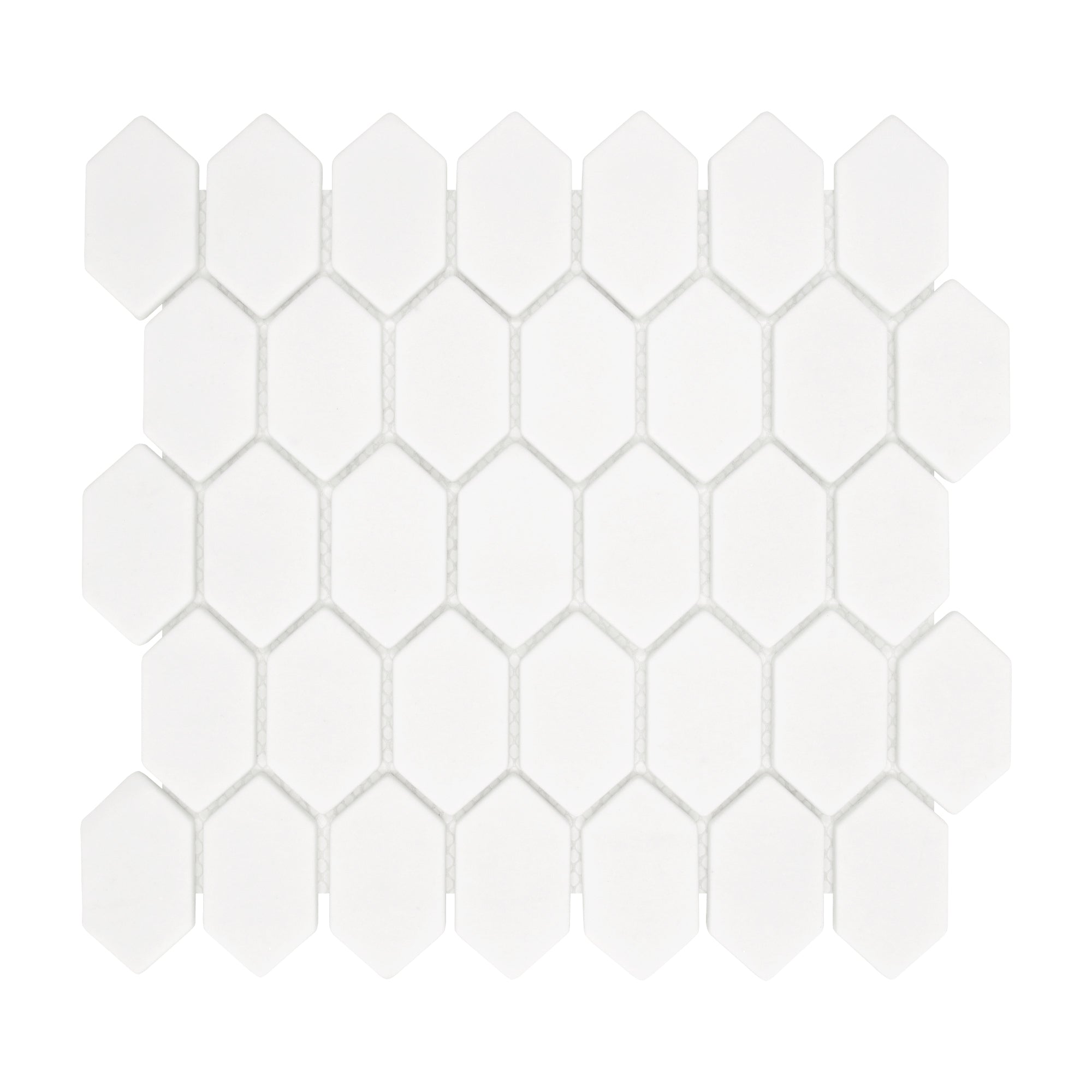 Picket White Recycled Glass Floor and Wall Mosaic Tile