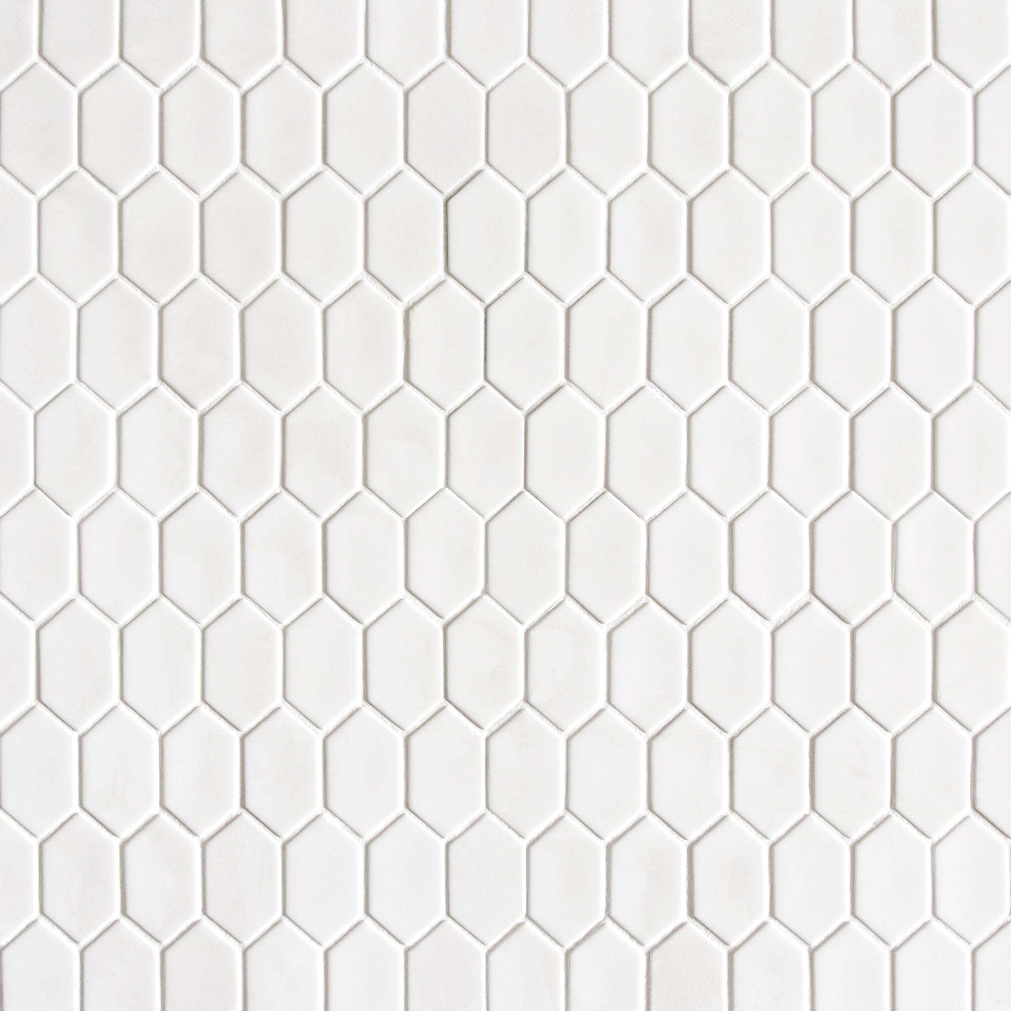 Picket White Recycled Glass Floor and Wall Mosaic Tile