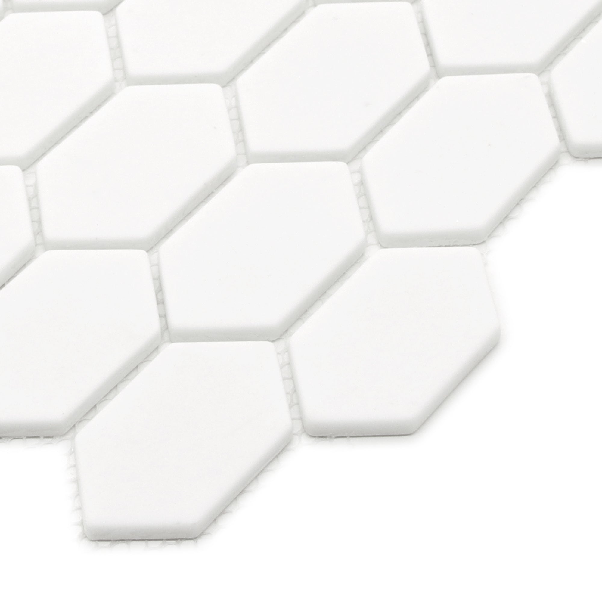 Picket White Recycled Glass Floor and Wall Mosaic Tile