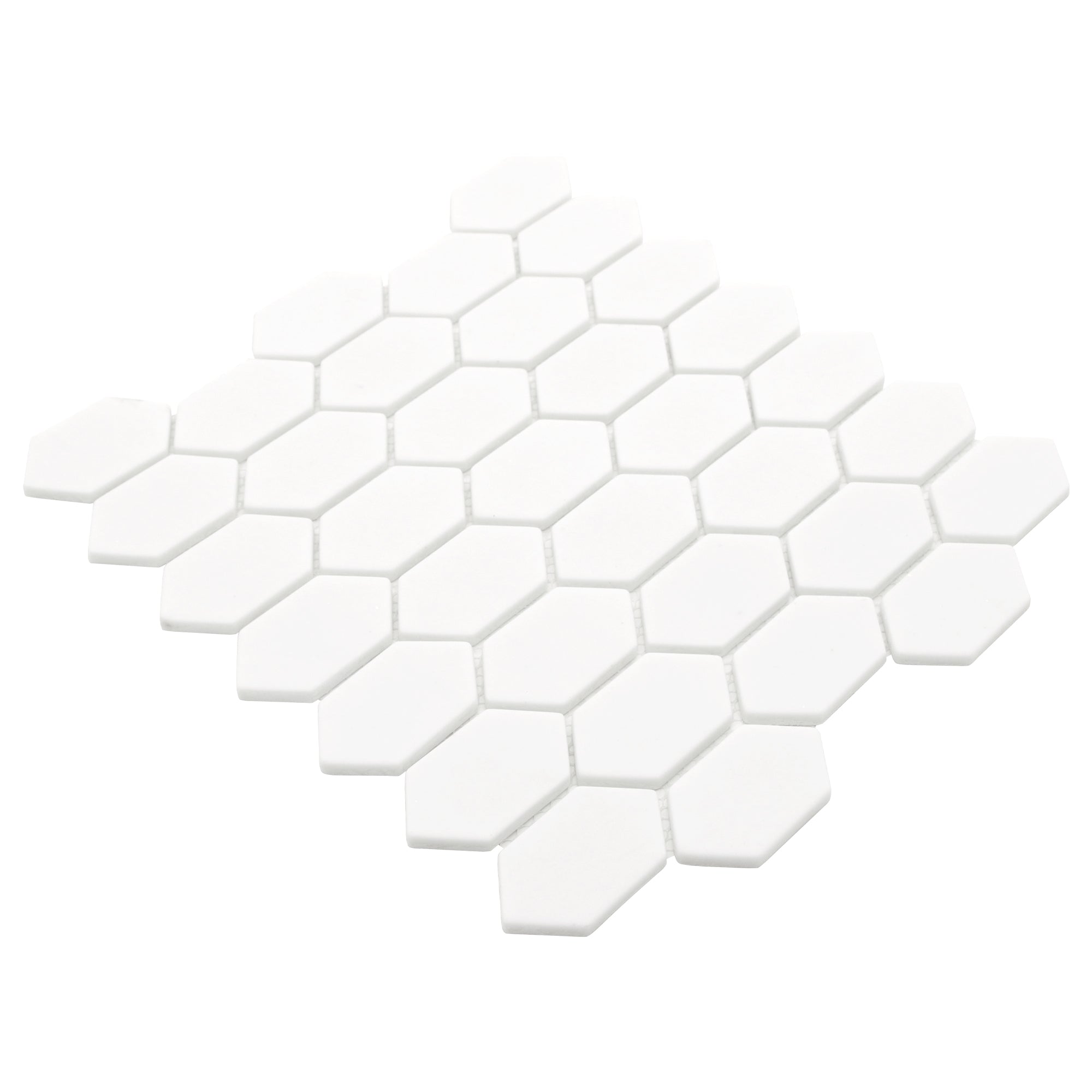 Picket White Recycled Glass Floor and Wall Mosaic Tile