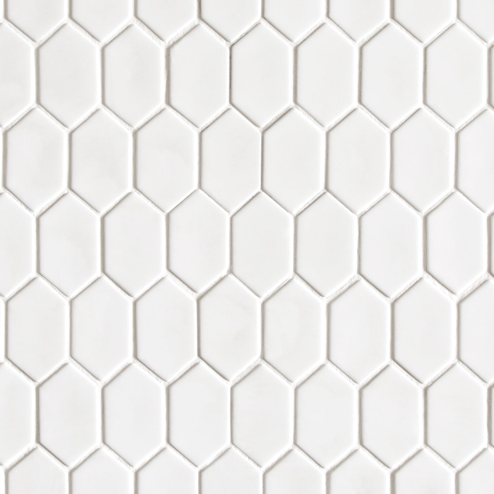 Picket White Recycled Glass Floor and Wall Mosaic Tile