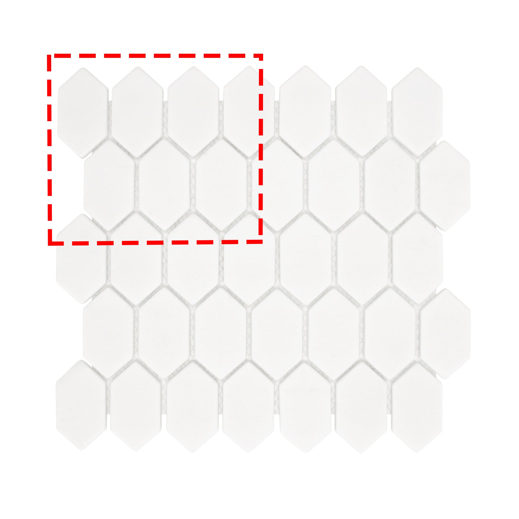 Picket White Recycled Glass Floor and Wall Mosaic Tile