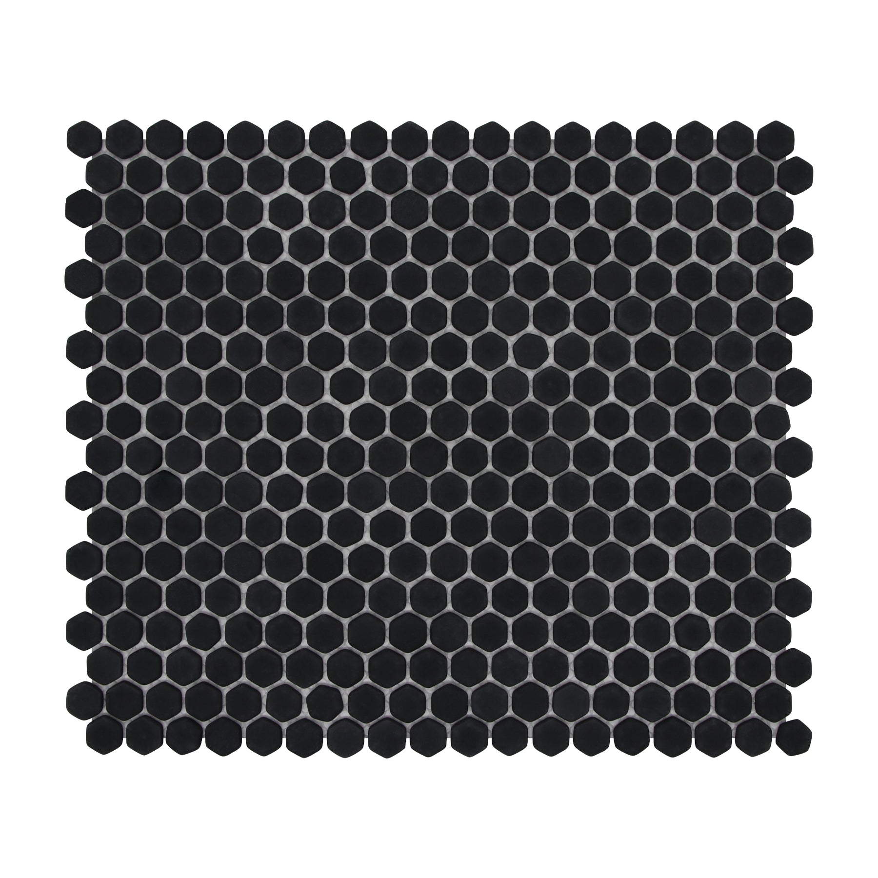 Hexagon Black Recycled Glass Floor And Wall Mosaic Tile