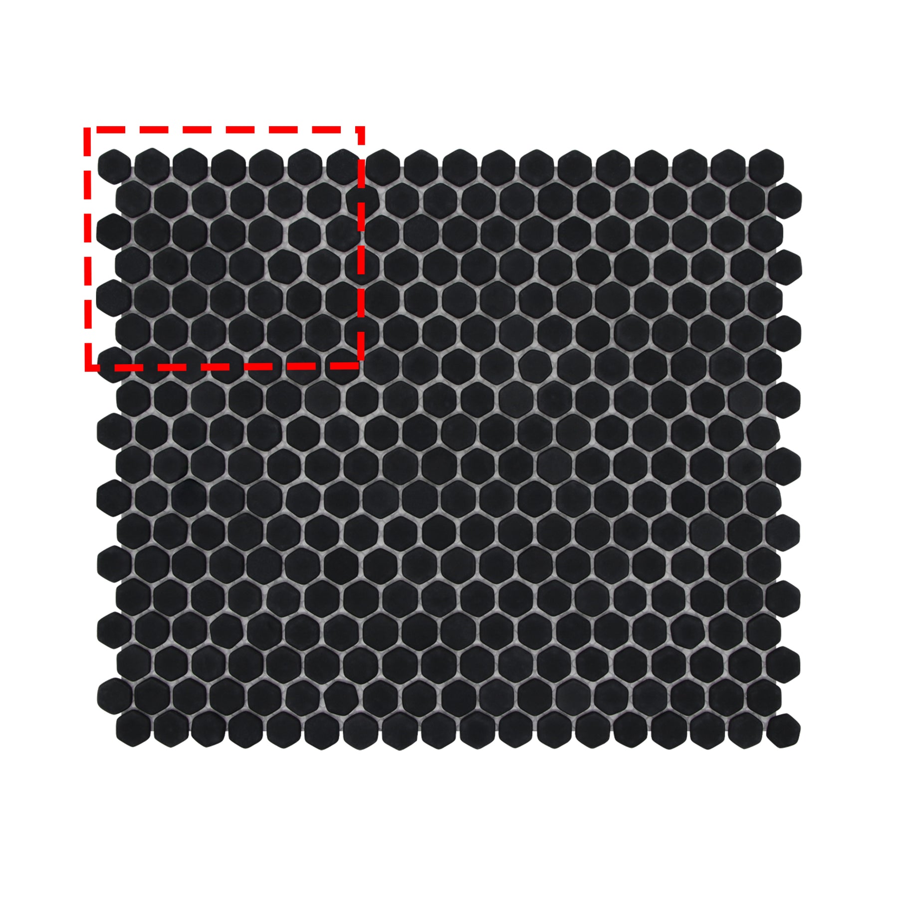 Hexagon Black Recycled Glass Floor And Wall Mosaic Tile
