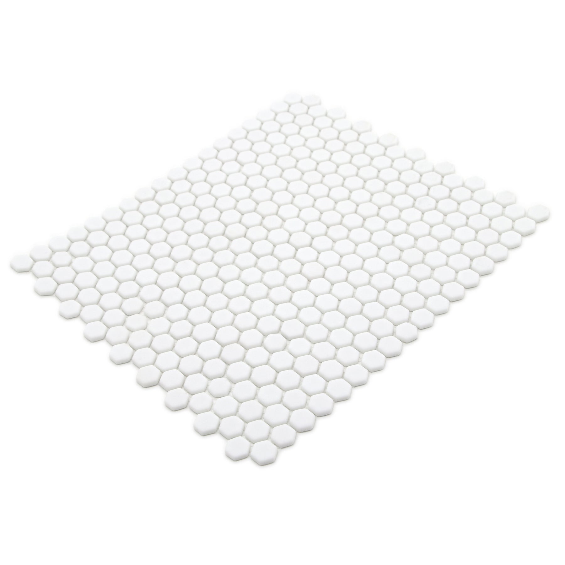 Hexagon White Recycled Glass Floor And Wall Mosaic Tile