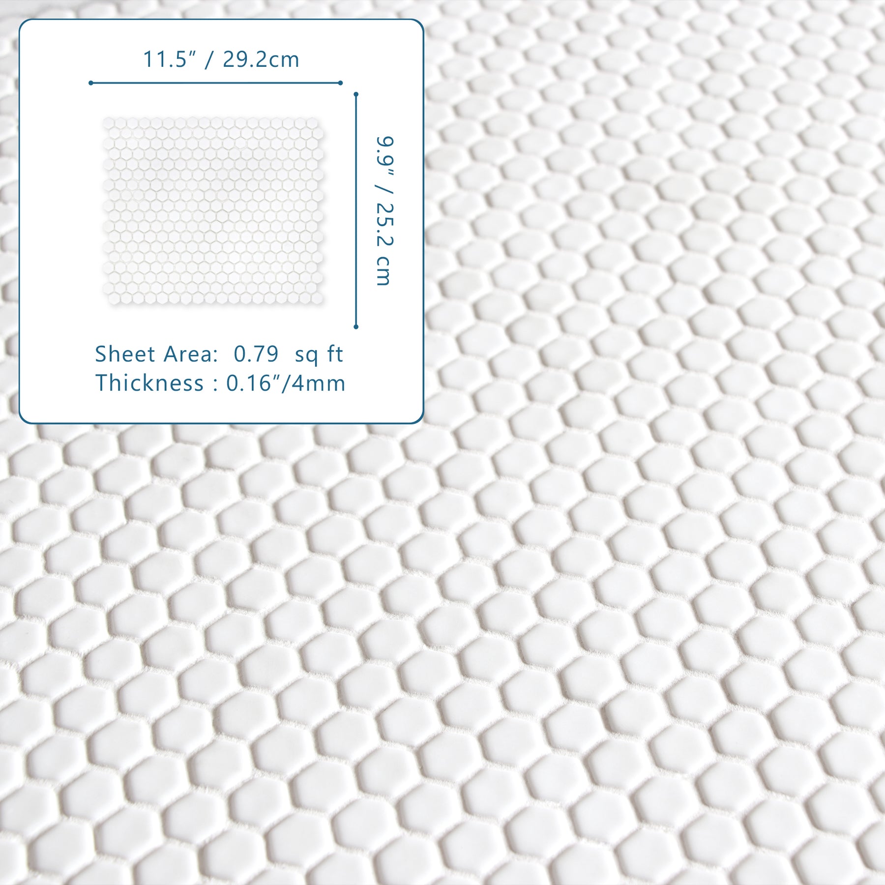 Hexagon White Recycled Glass Floor And Wall Mosaic Tile