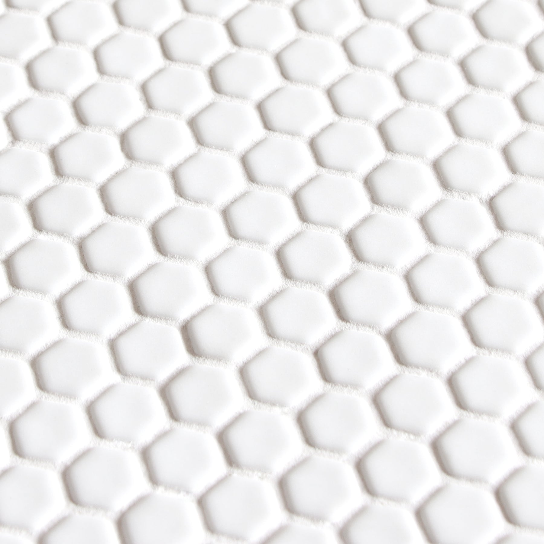 Hexagon White Recycled Glass Floor And Wall Mosaic Tile