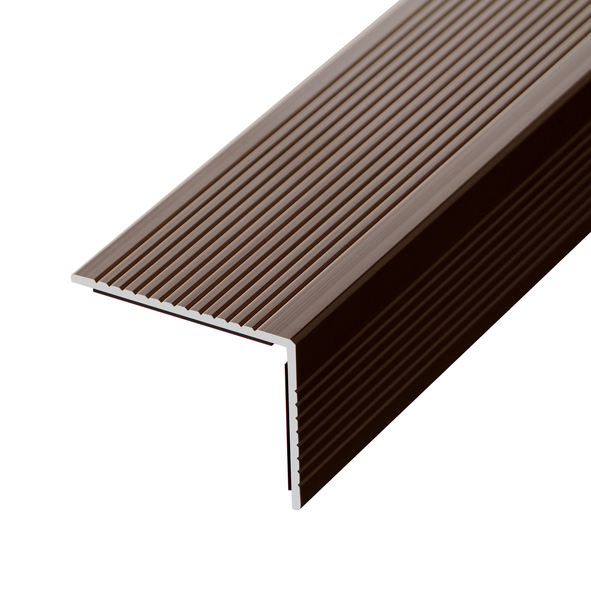 5 Pieces Matte Brown Aluminium Peel and Stick Stair Nosing