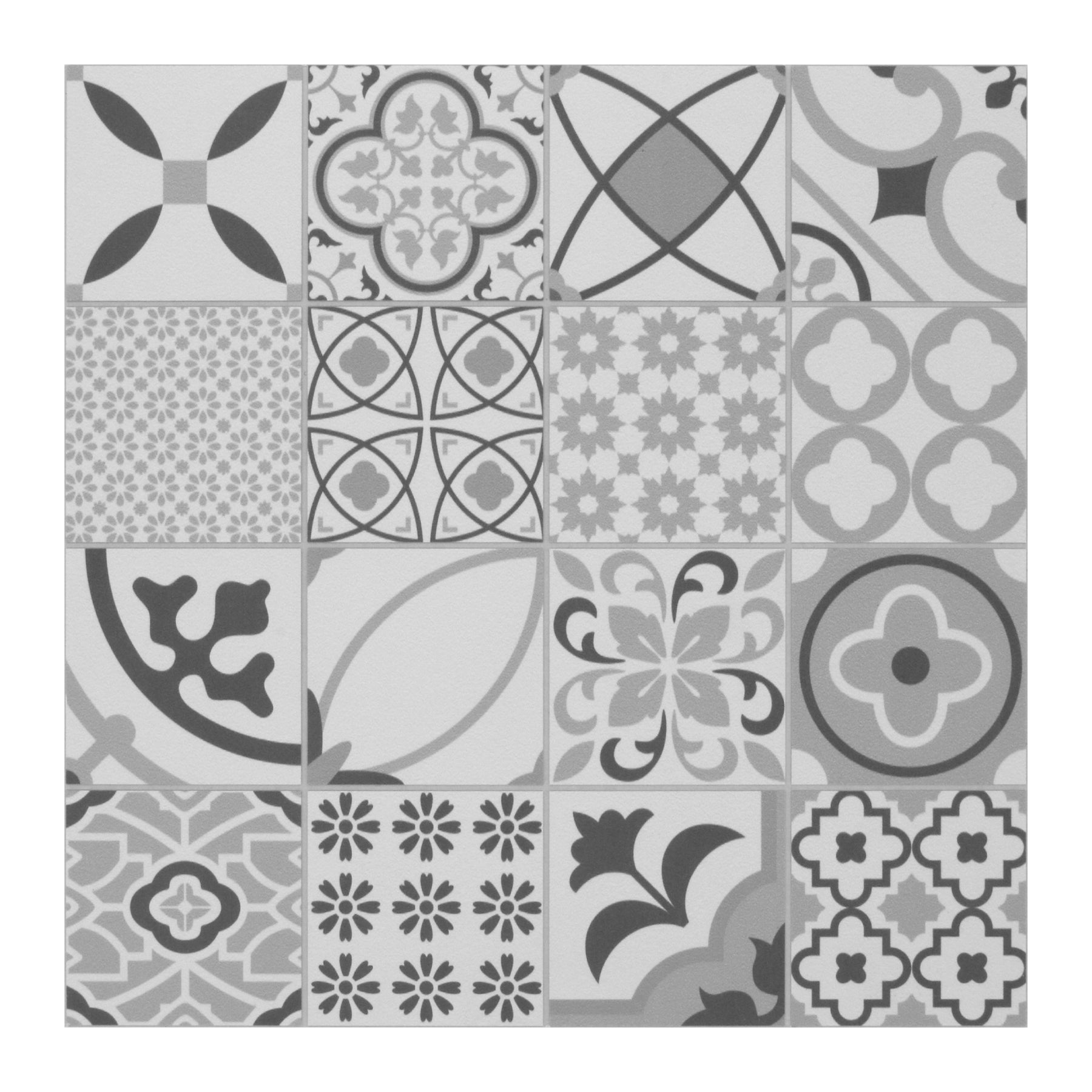 Patterned Black Peel And Stick Backsplash Square Wall Tile
