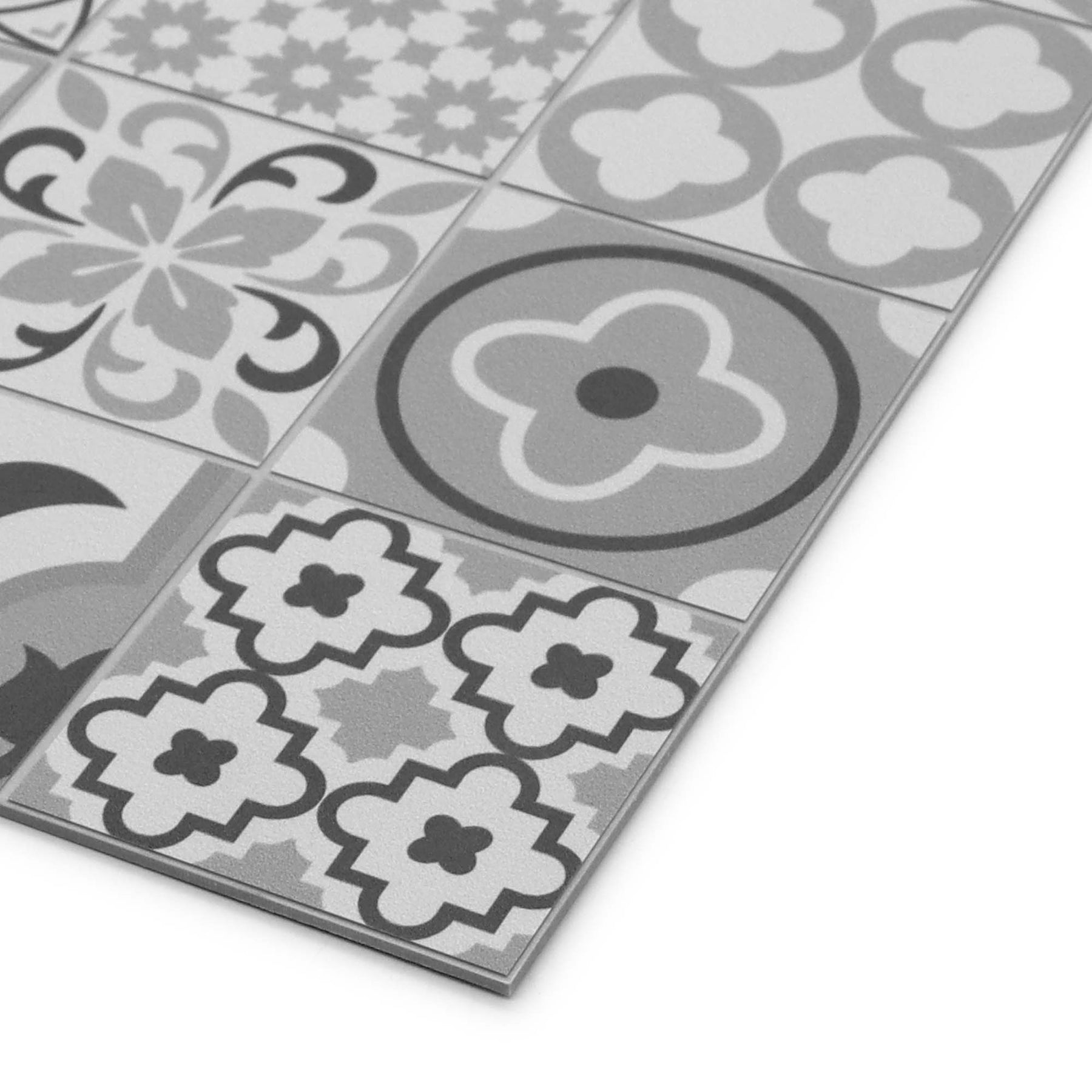 Patterned Black Peel And Stick Backsplash Square Wall Tile