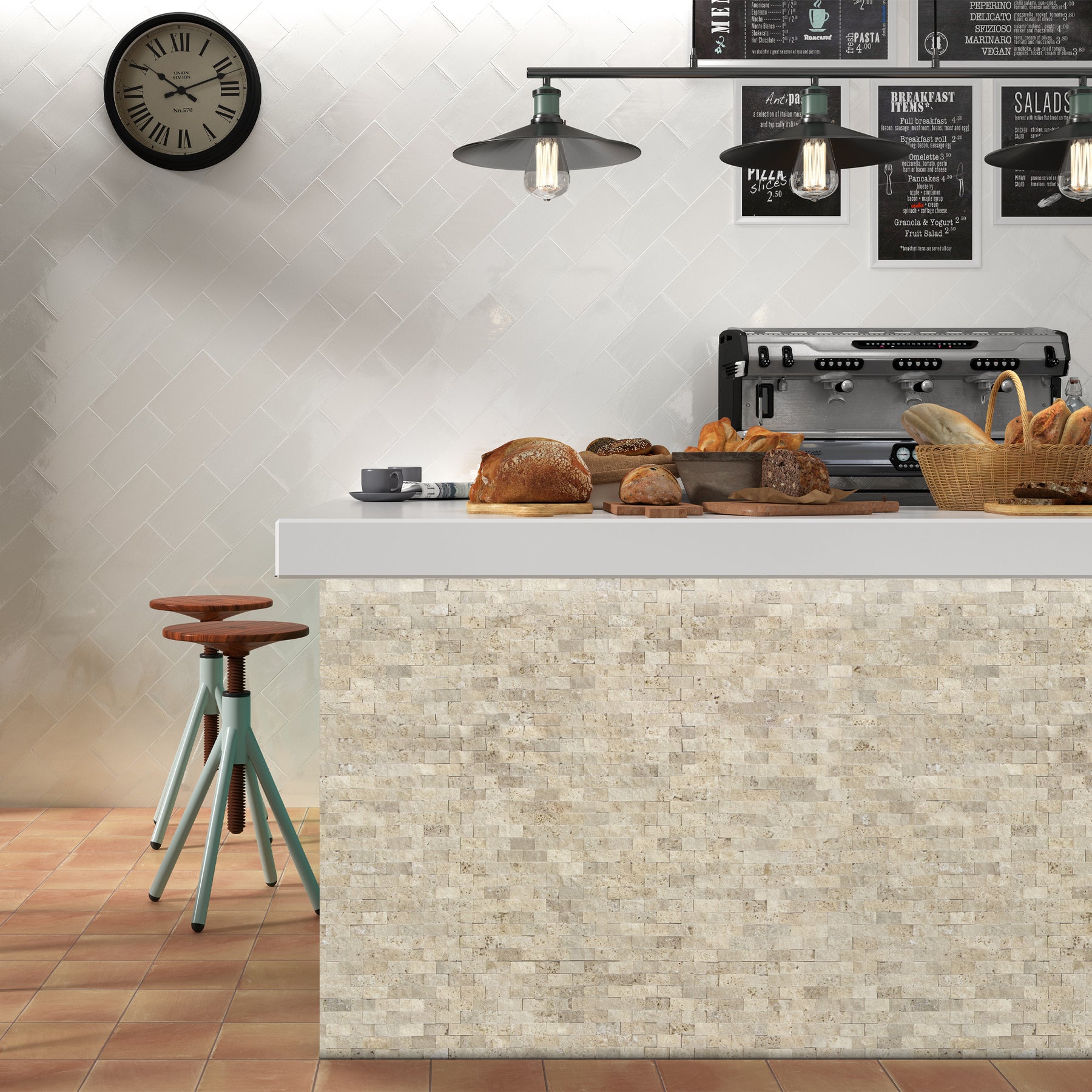 3D Beige Natural Marble Peel and Stick Backsplash Tile