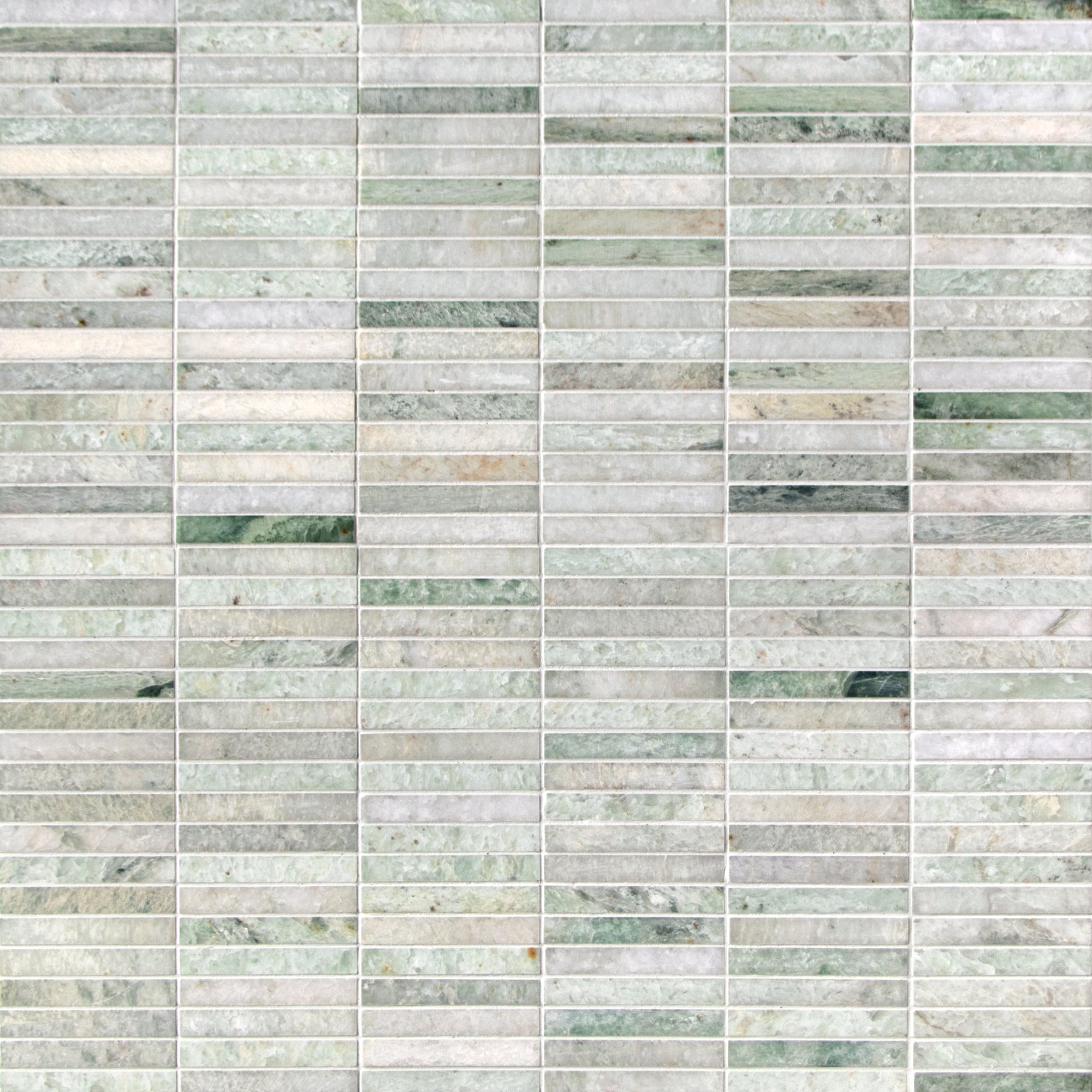 Stacked Green Natural Marble Floor and Wall Mosaic Tile