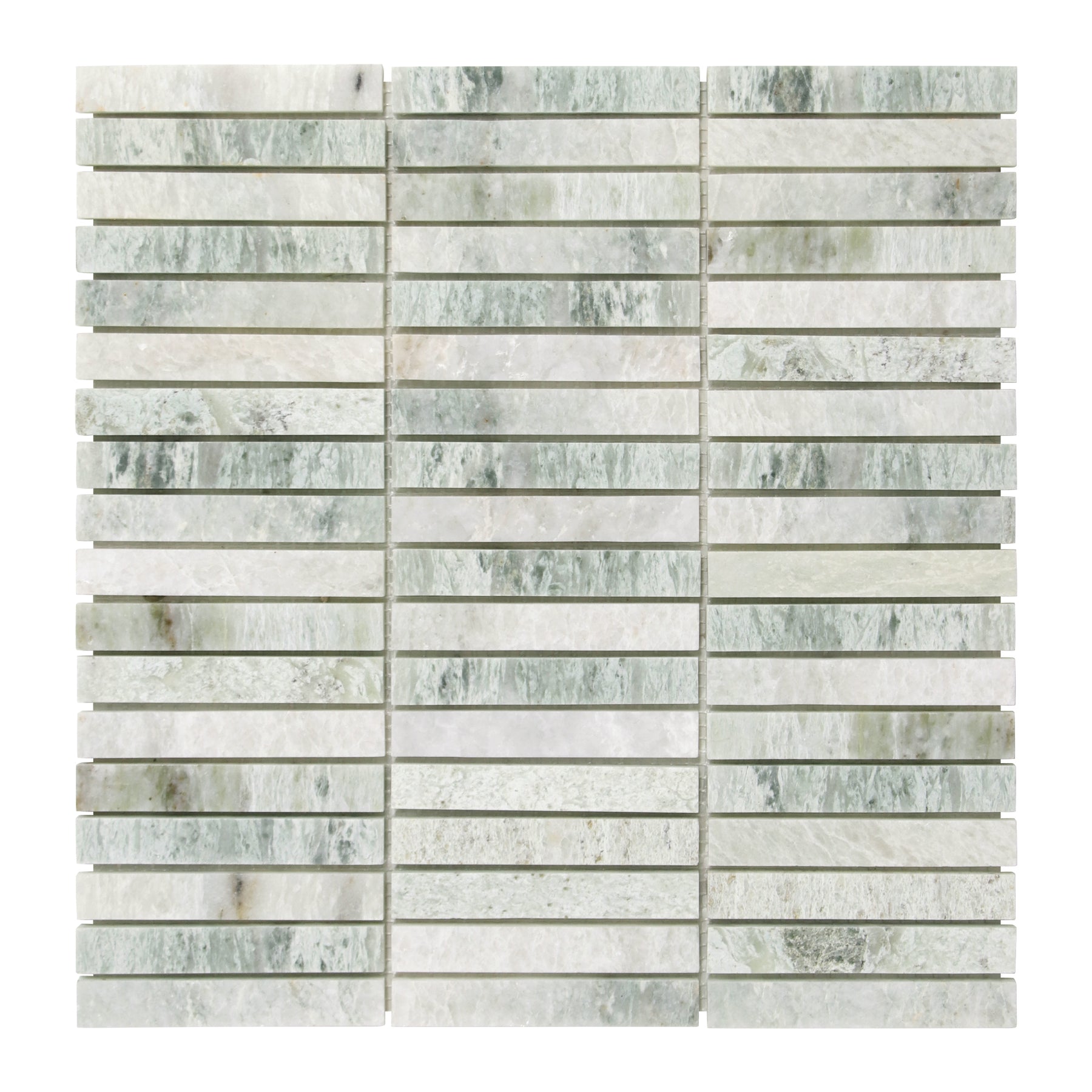 Stacked Green Natural Marble Floor And Wall Mosaic Tile
