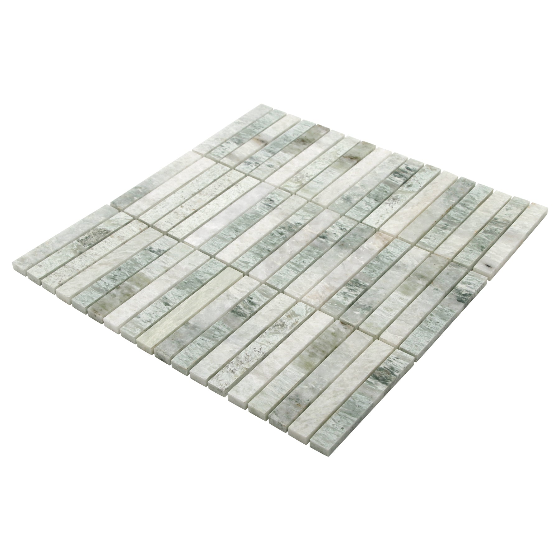 Stacked Green Natural Marble Floor And Wall Mosaic Tile