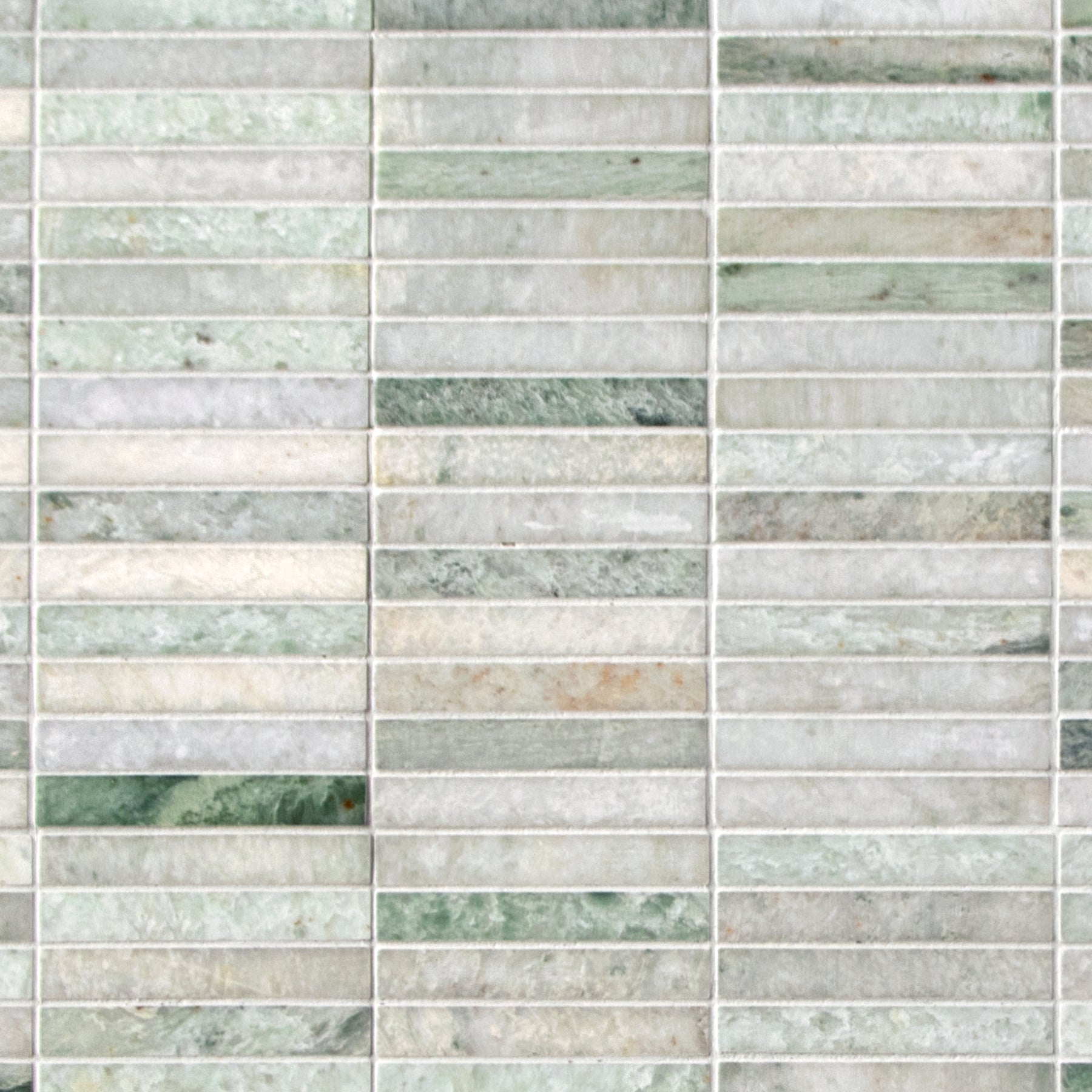 Stacked Green Natural Marble Floor And Wall Mosaic Tile