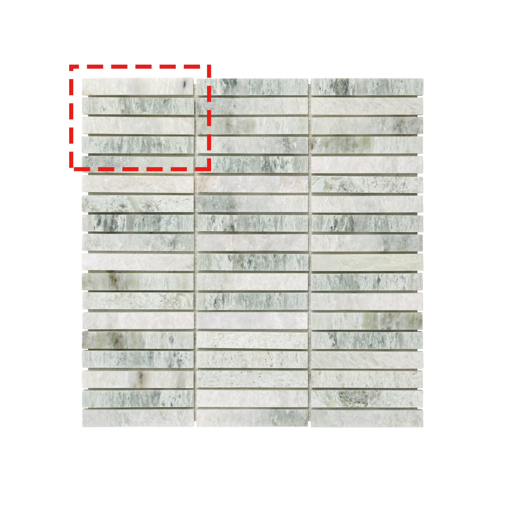 Stacked Green Natural Marble Floor and Wall Mosaic Tile