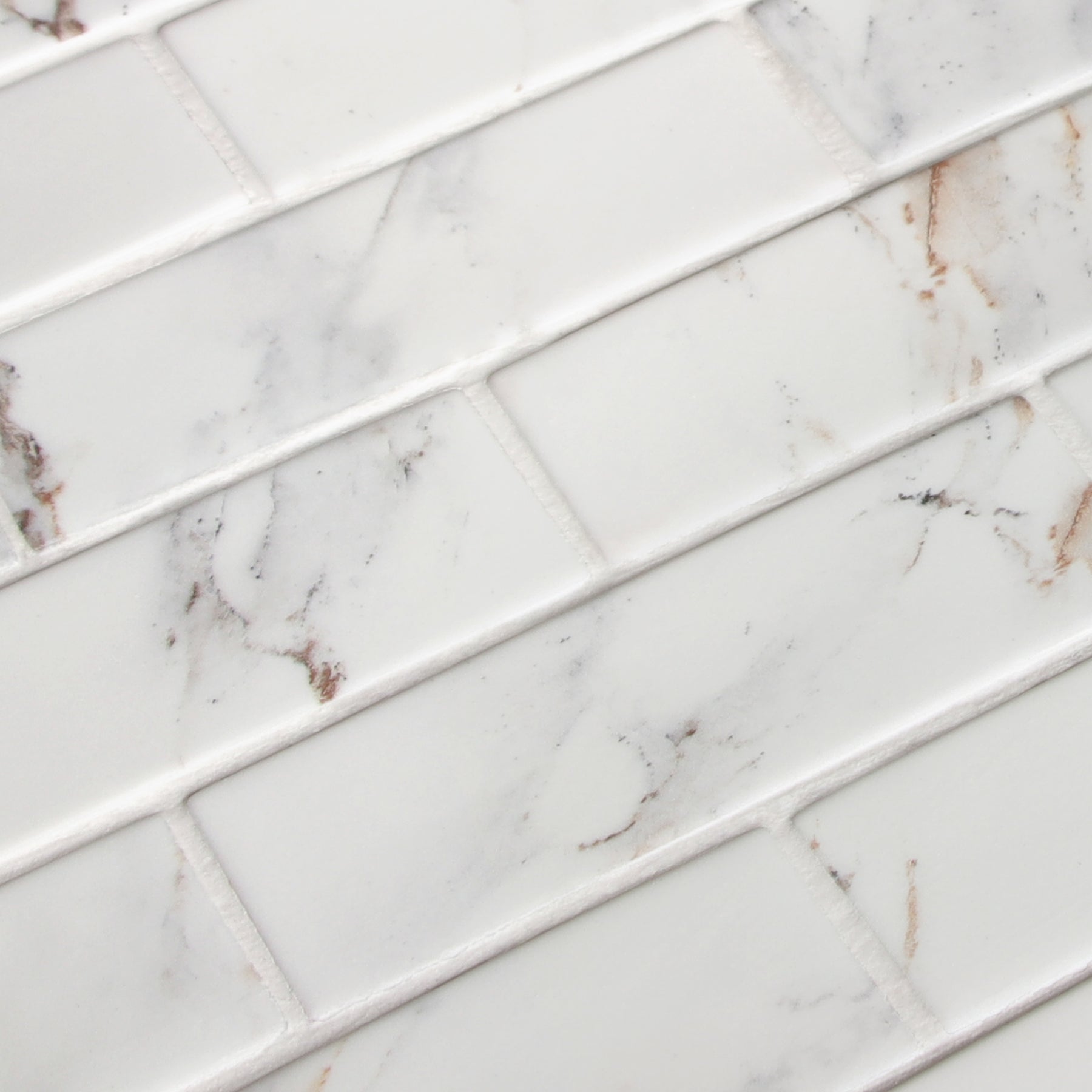 Subway Calacatta Gold Recycled Glass Floor And Wall Mosaic Tile