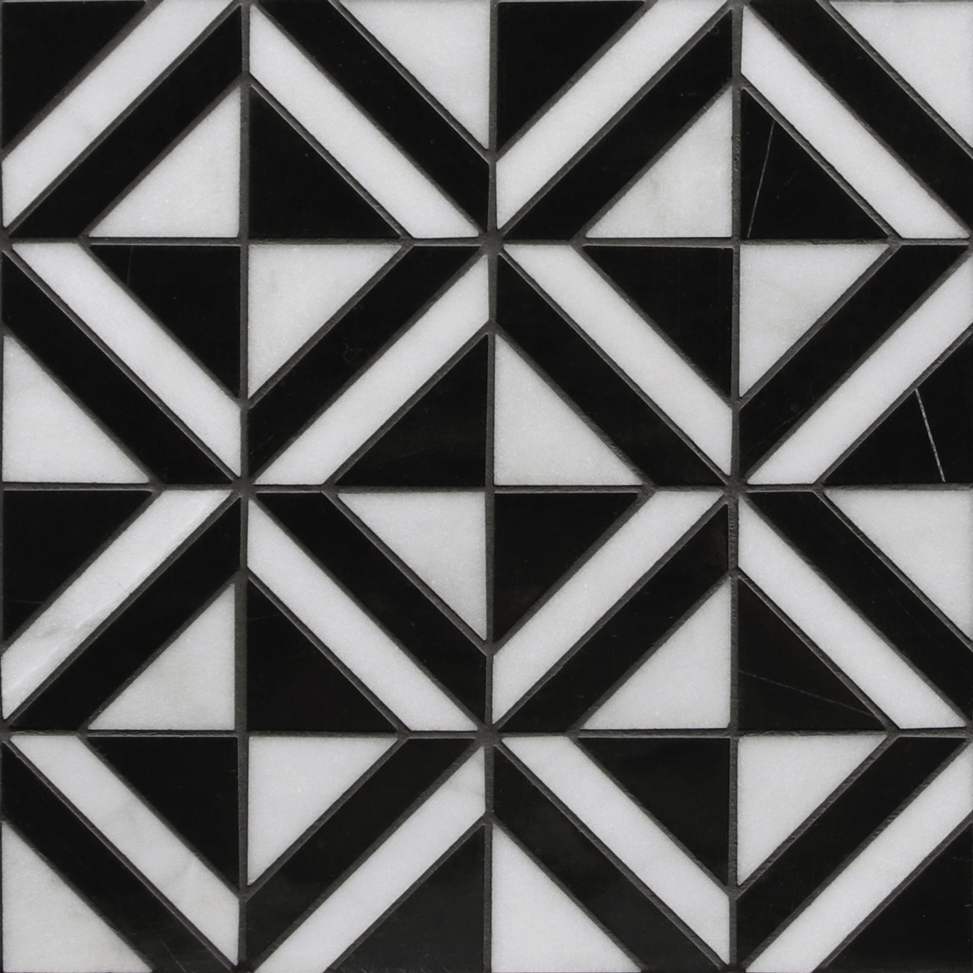 Diamond Carrara White and Black Marquina Natural Marble Floor and Wall Mosaic Tile