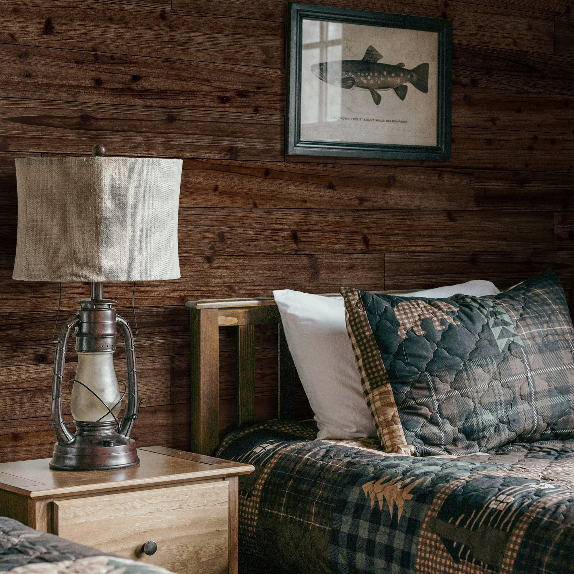 Brown Solid Barn Wood Wall Plank