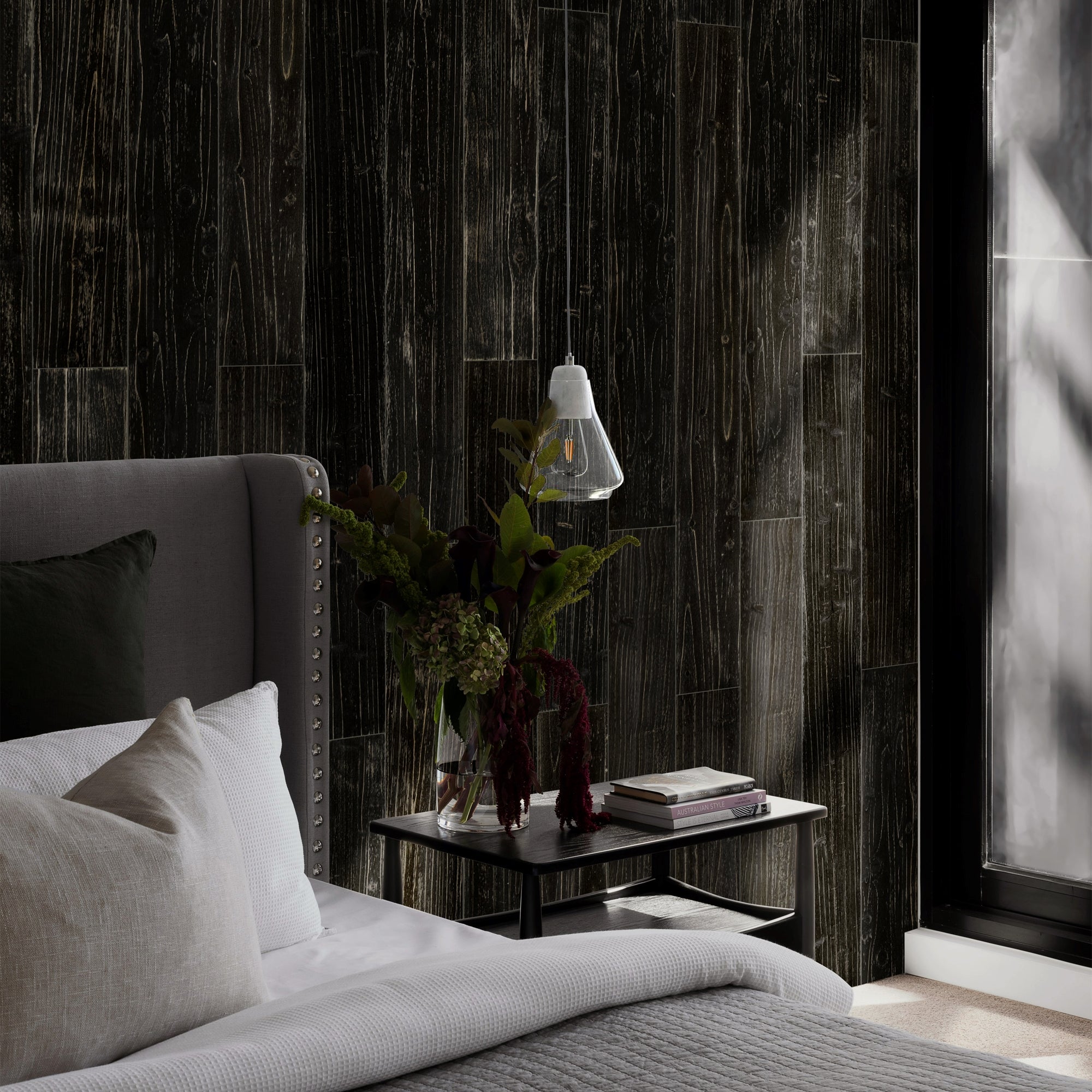 Charcoal Solid Barn Wood Wall Plank