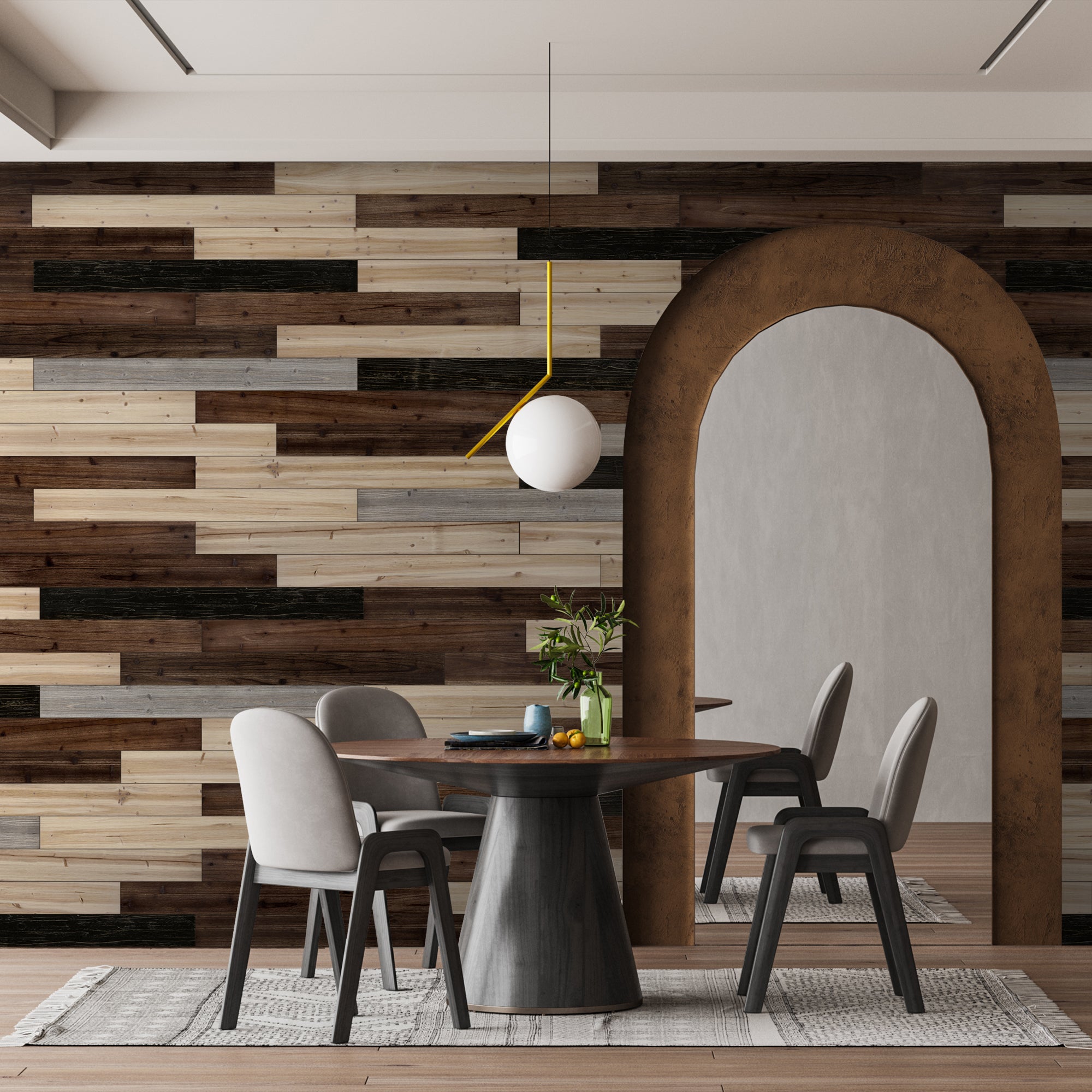 Mixed Dark Solid Barn Wood Wall Plank