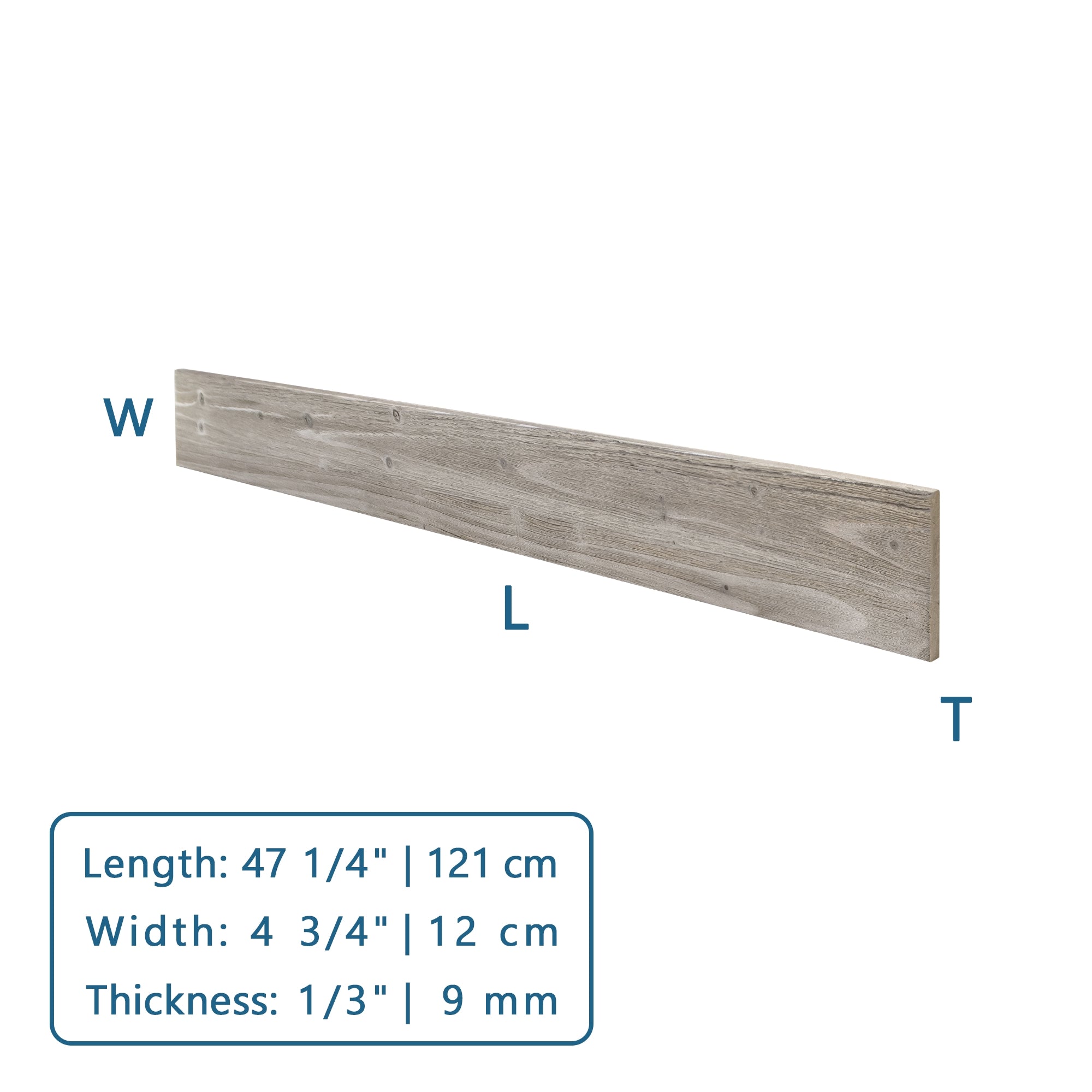 Gray and Blue Solid Barn Wood Wall Plank