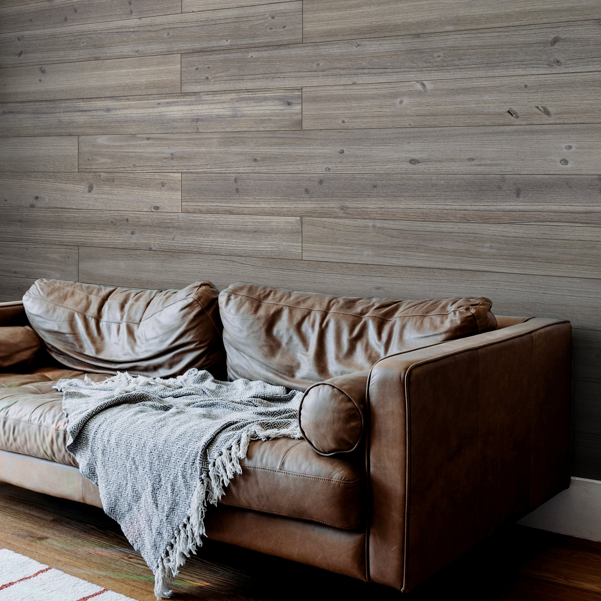 Gray and Blue Solid Barn Wood Wall Plank