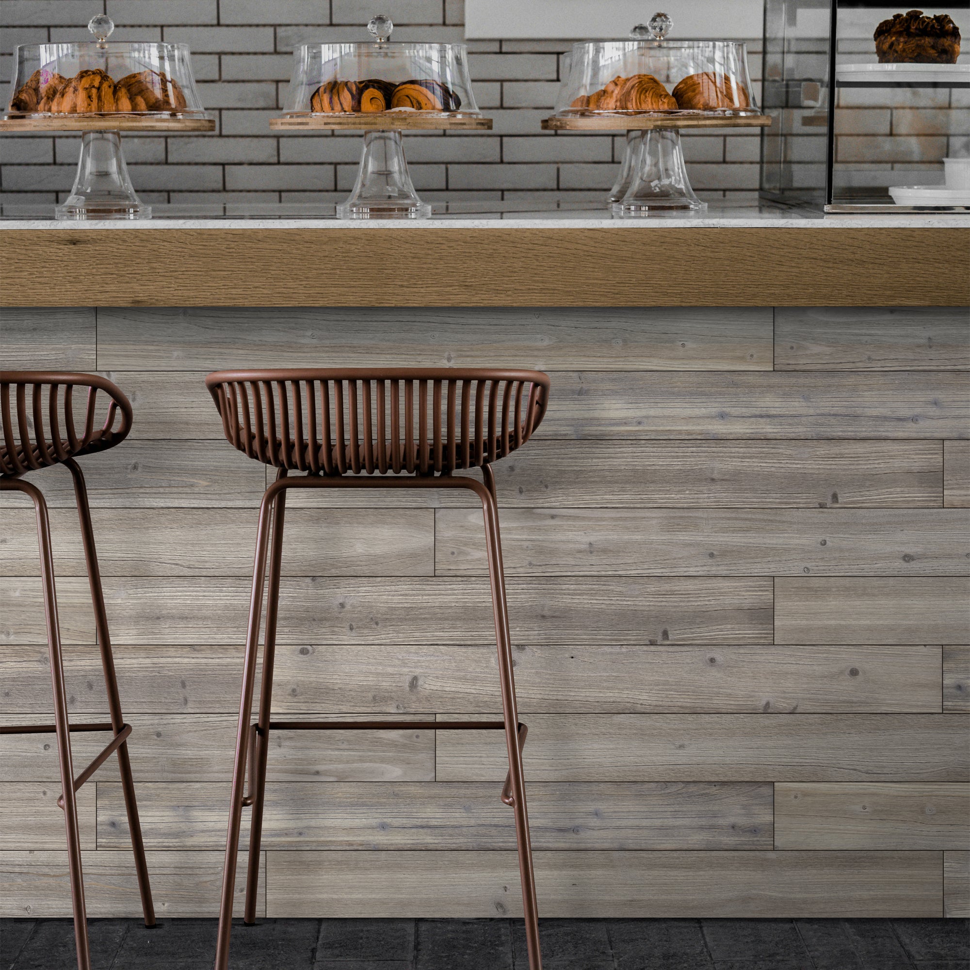 Gray and Blue Solid Barn Wood Wall Plank