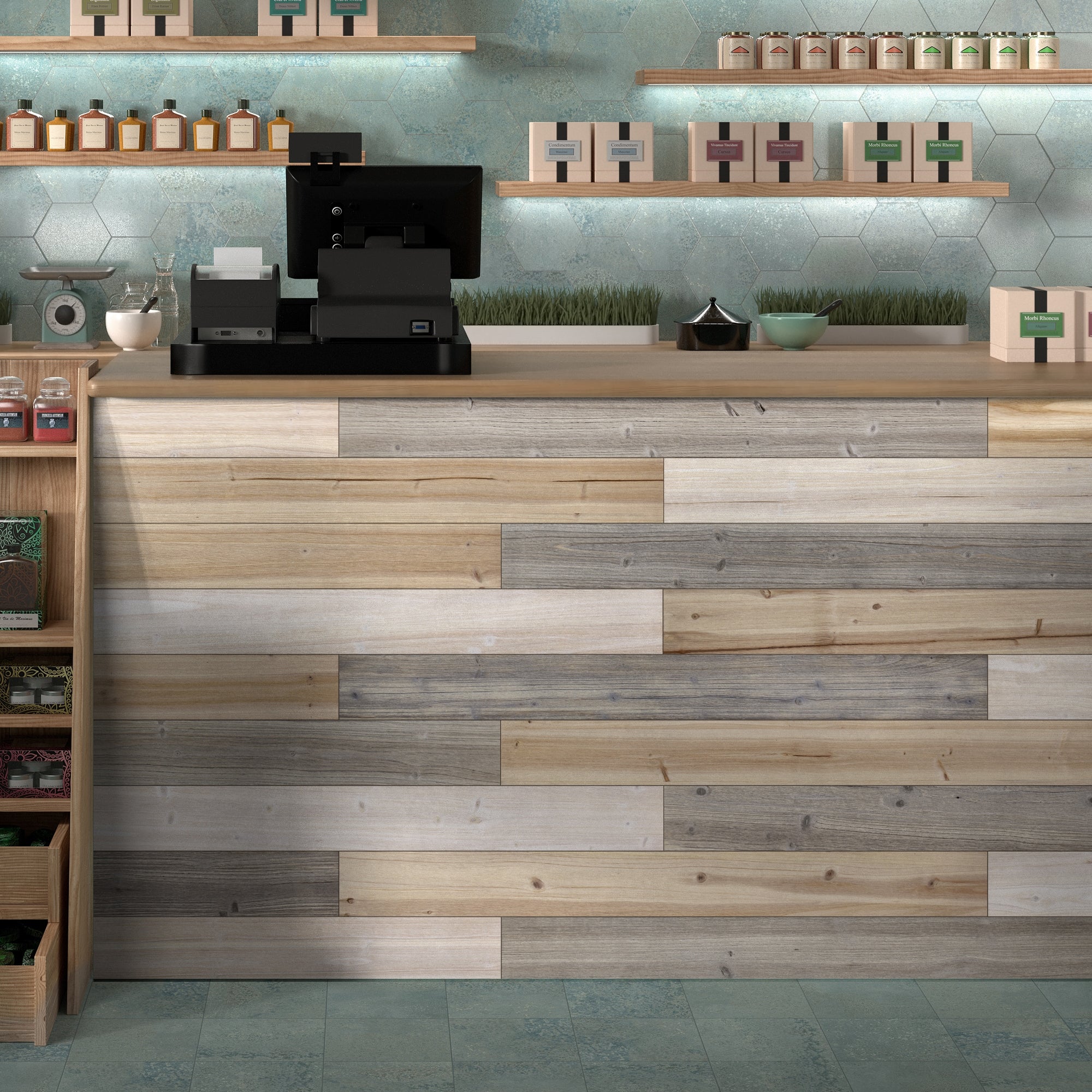 Mixed Light Solid Barn Wood Wall Plank