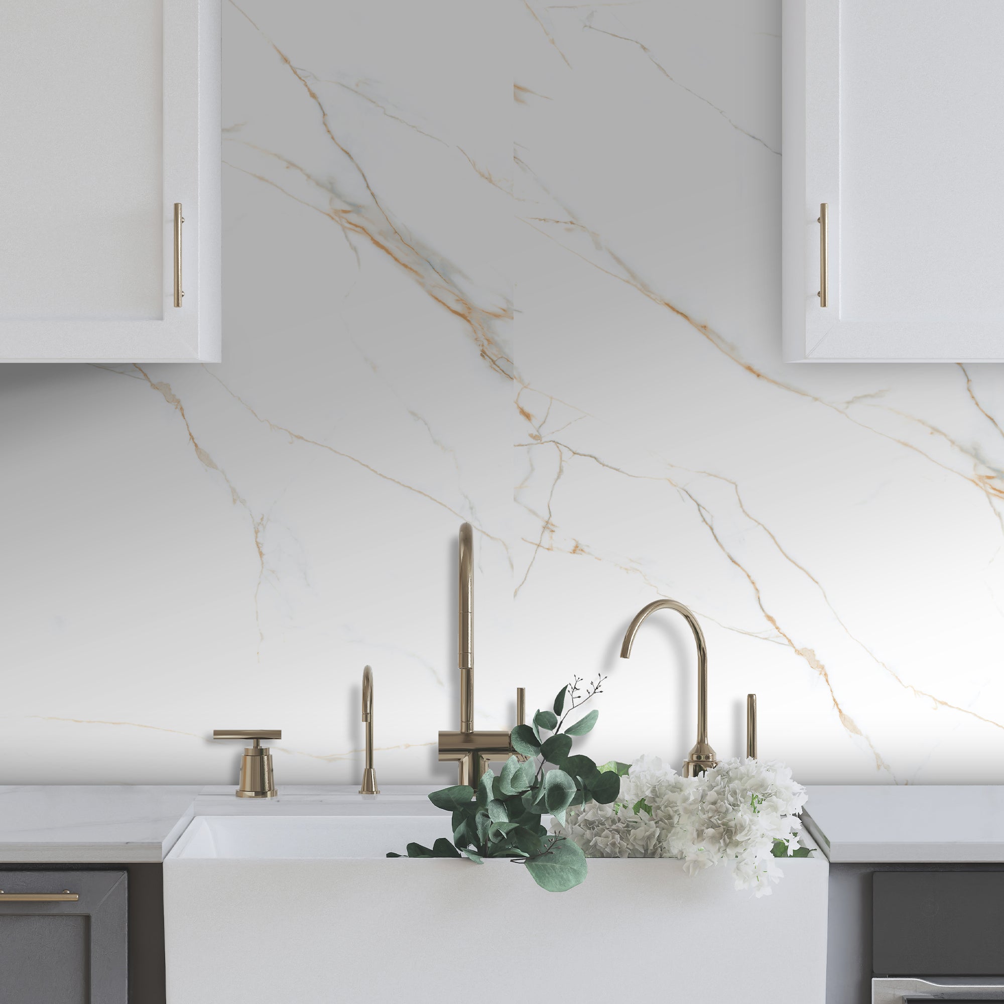 Matte Statuario Gold Peel and Stick Wall Paneling Roll