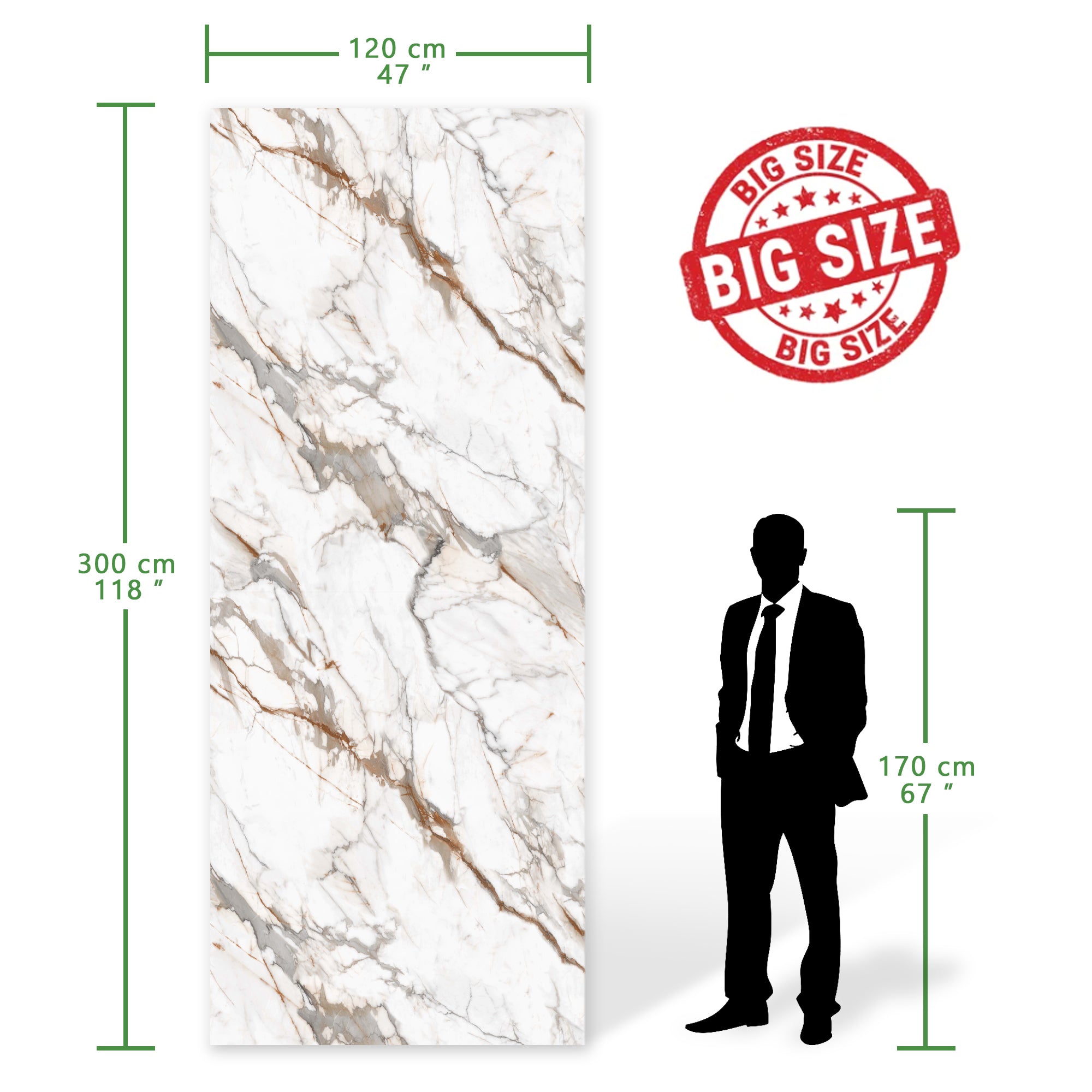 118" x 47" Calacatta Gold Matte Peel and Stick Wall Paneling Roll