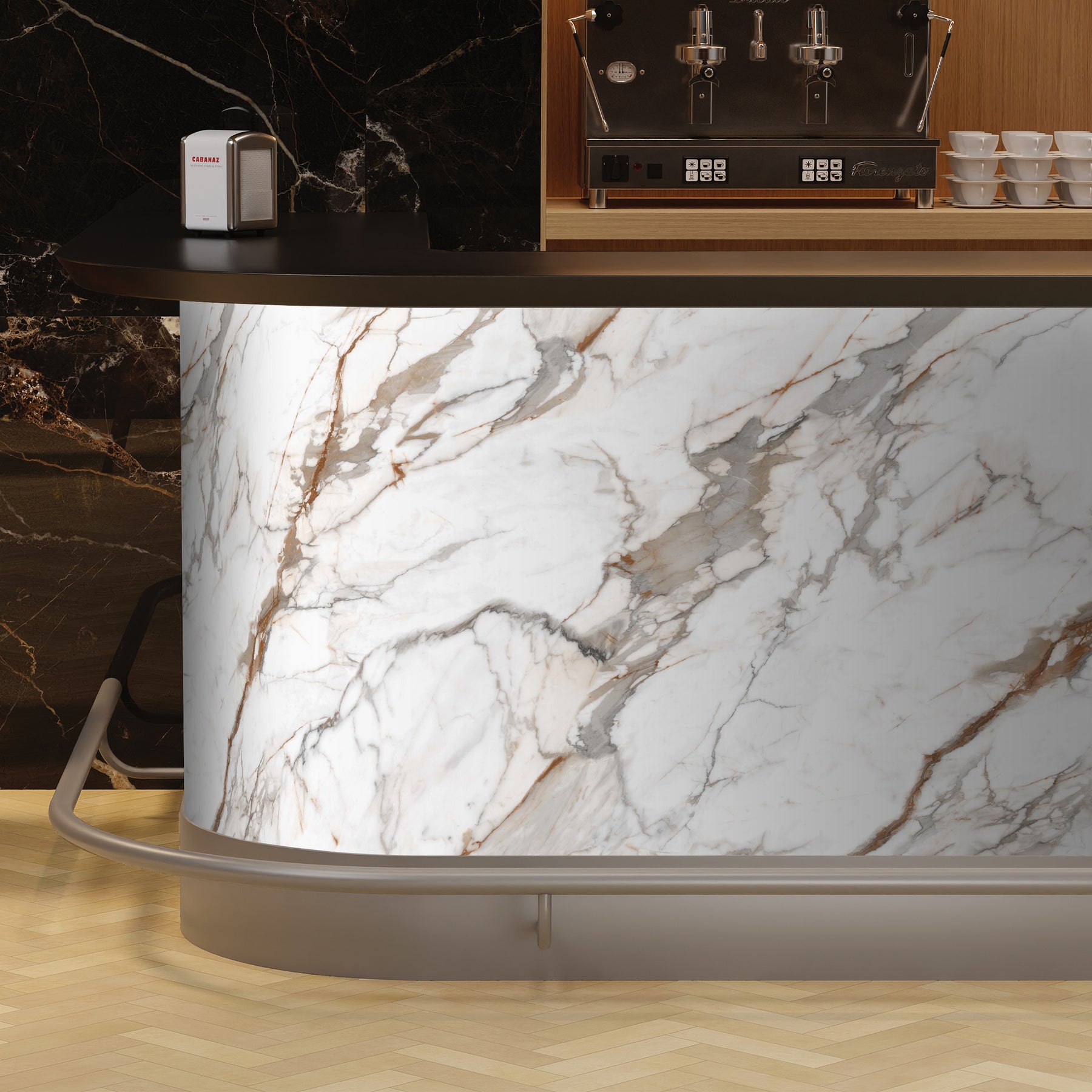 118" x 47" Calacatta Gold Matte Peel and Stick Wall Paneling Roll