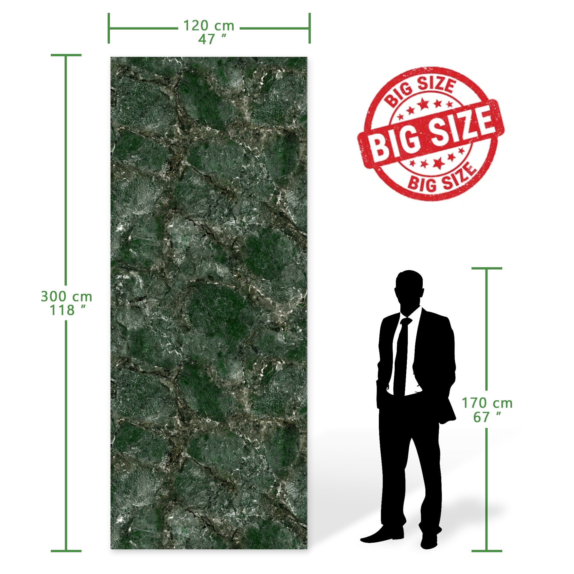 Glossy Amazonita Green Peel and Stick Wall Paneling Roll