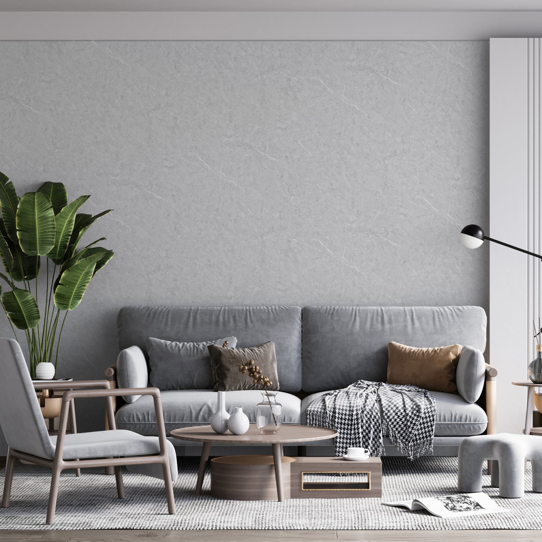118" x 47" Armani Gray Glossy Peel and Stick Wall Paneling Roll
