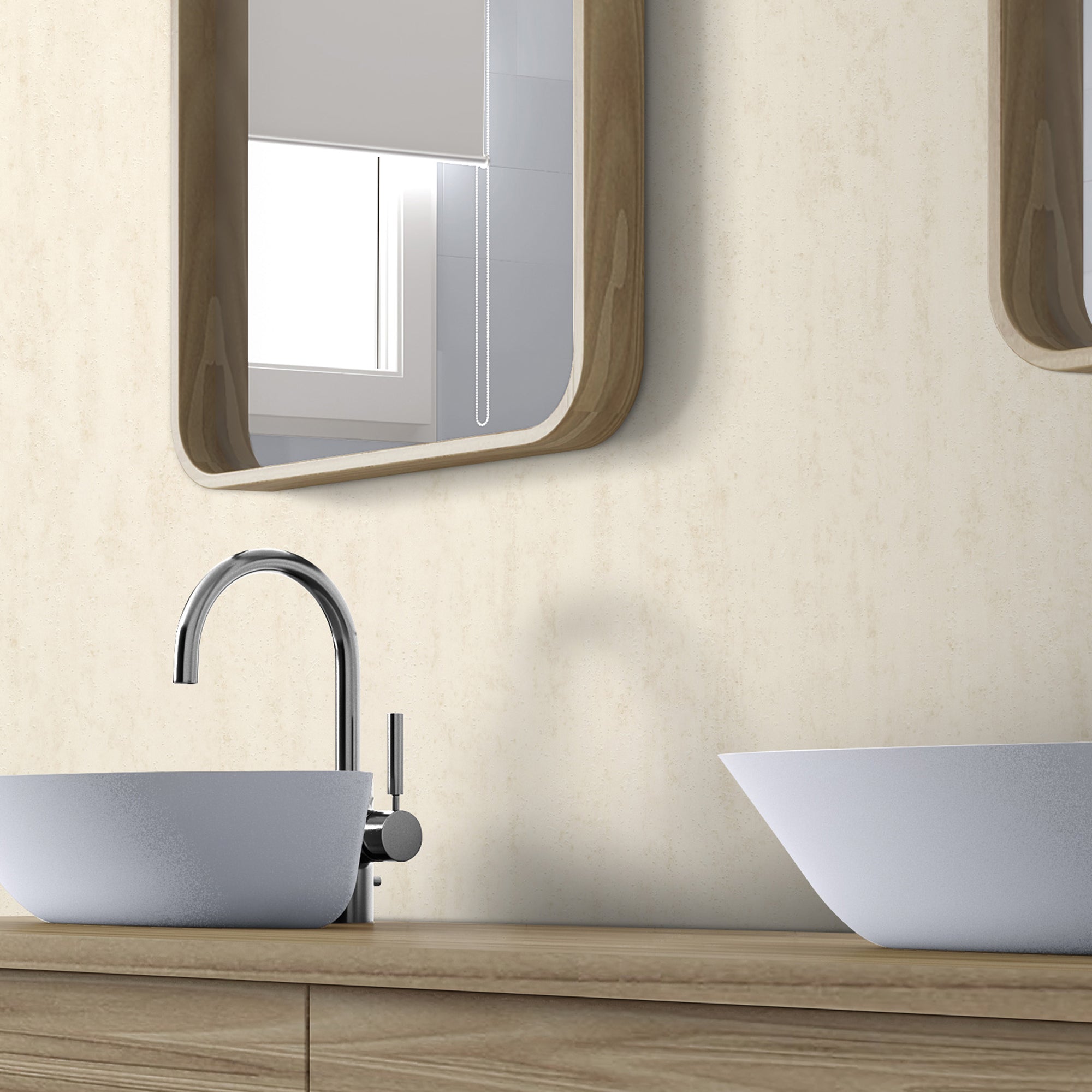 Matte Travertino Beige Peel and Stick Wall Paneling Roll