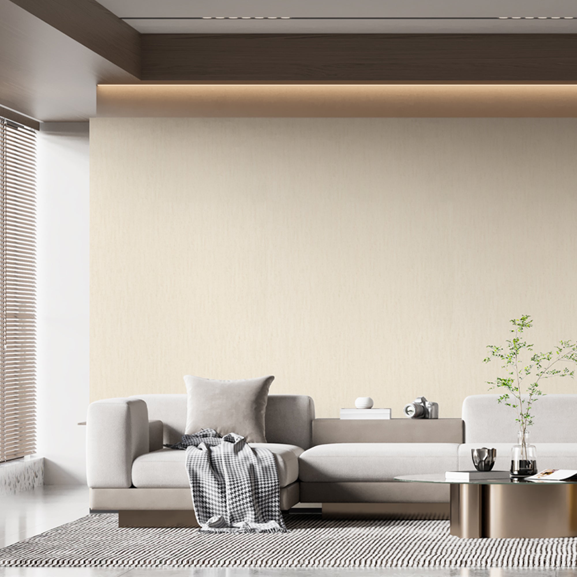 Matte Travertino Beige Peel and Stick Wall Paneling Roll