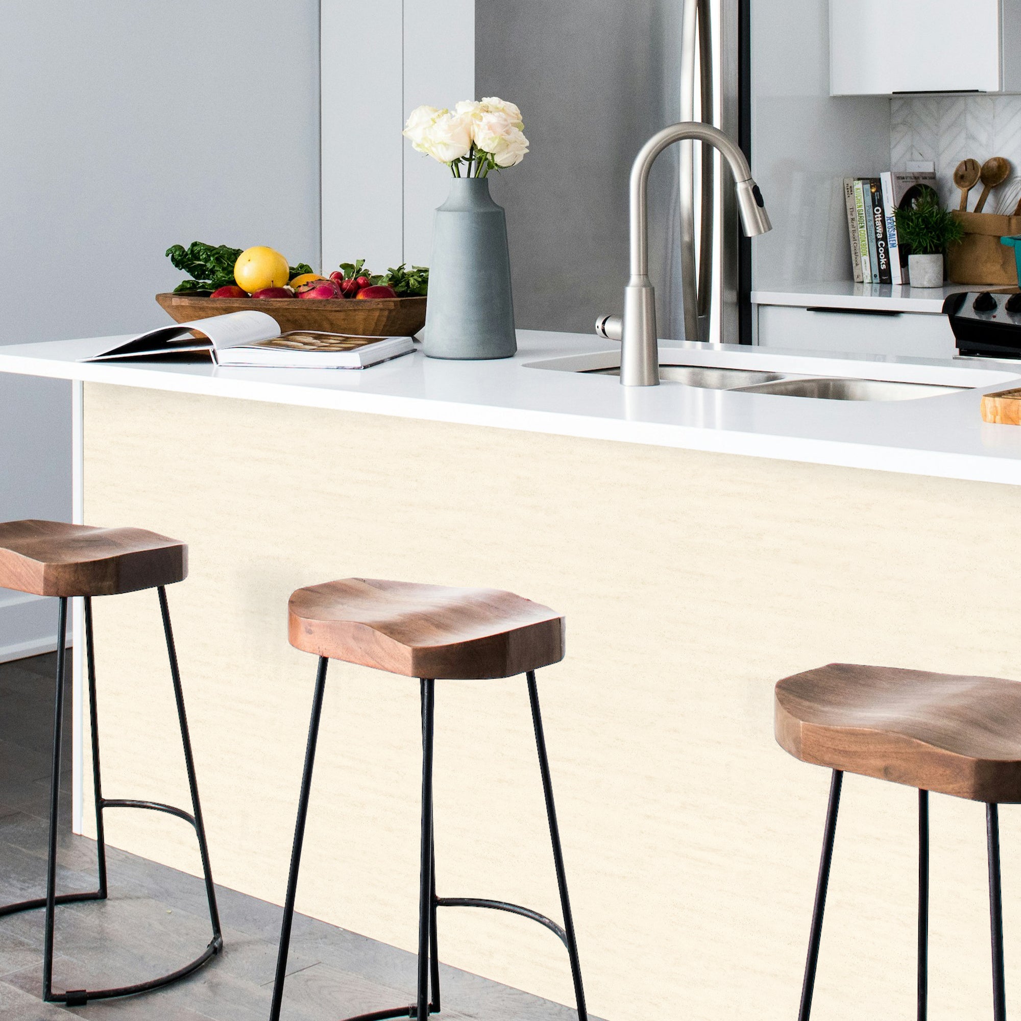 Matte Travertino Beige Peel and Stick Wall Paneling Roll