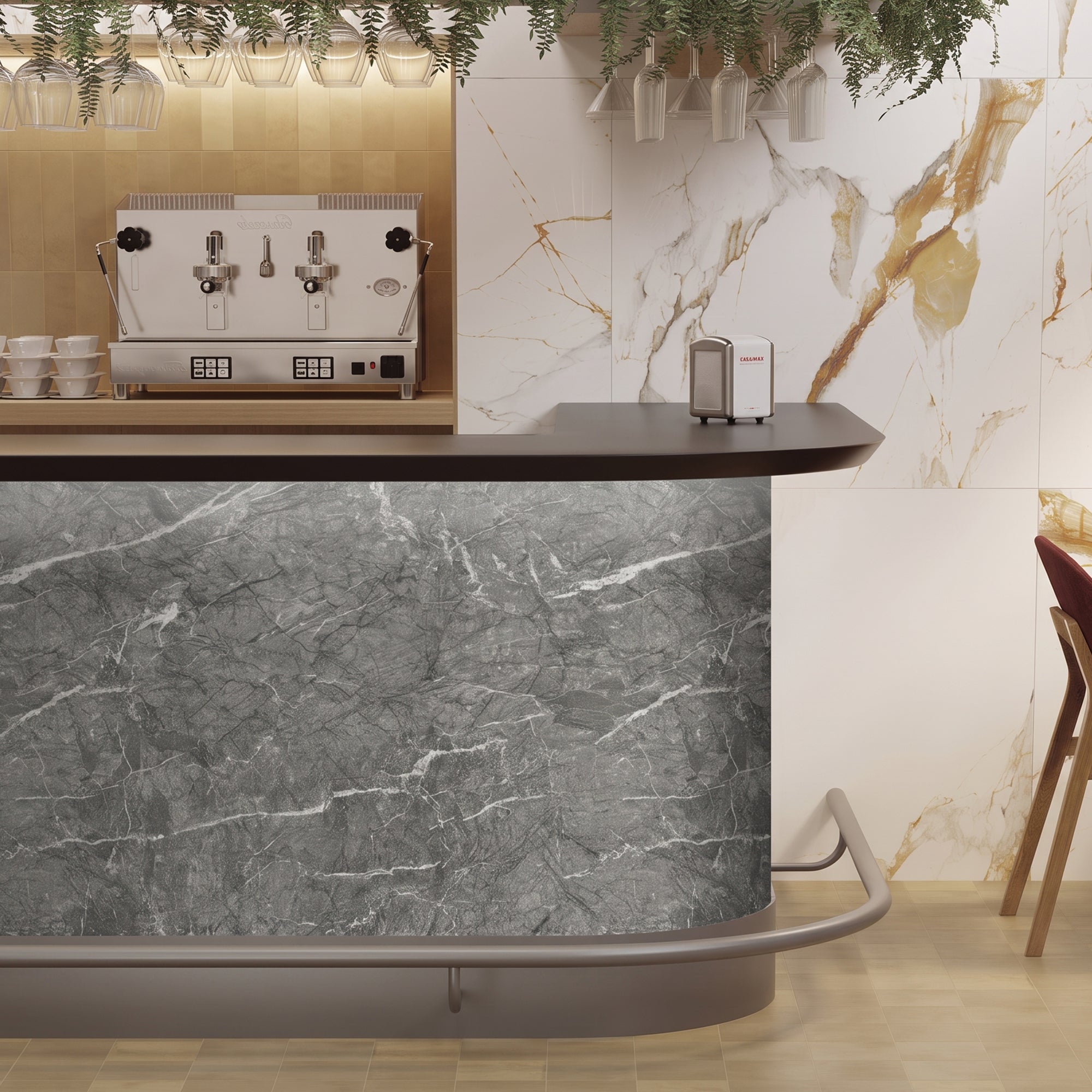 Matte Bardiglio Grey Peel and Stick Wall Paneling Roll