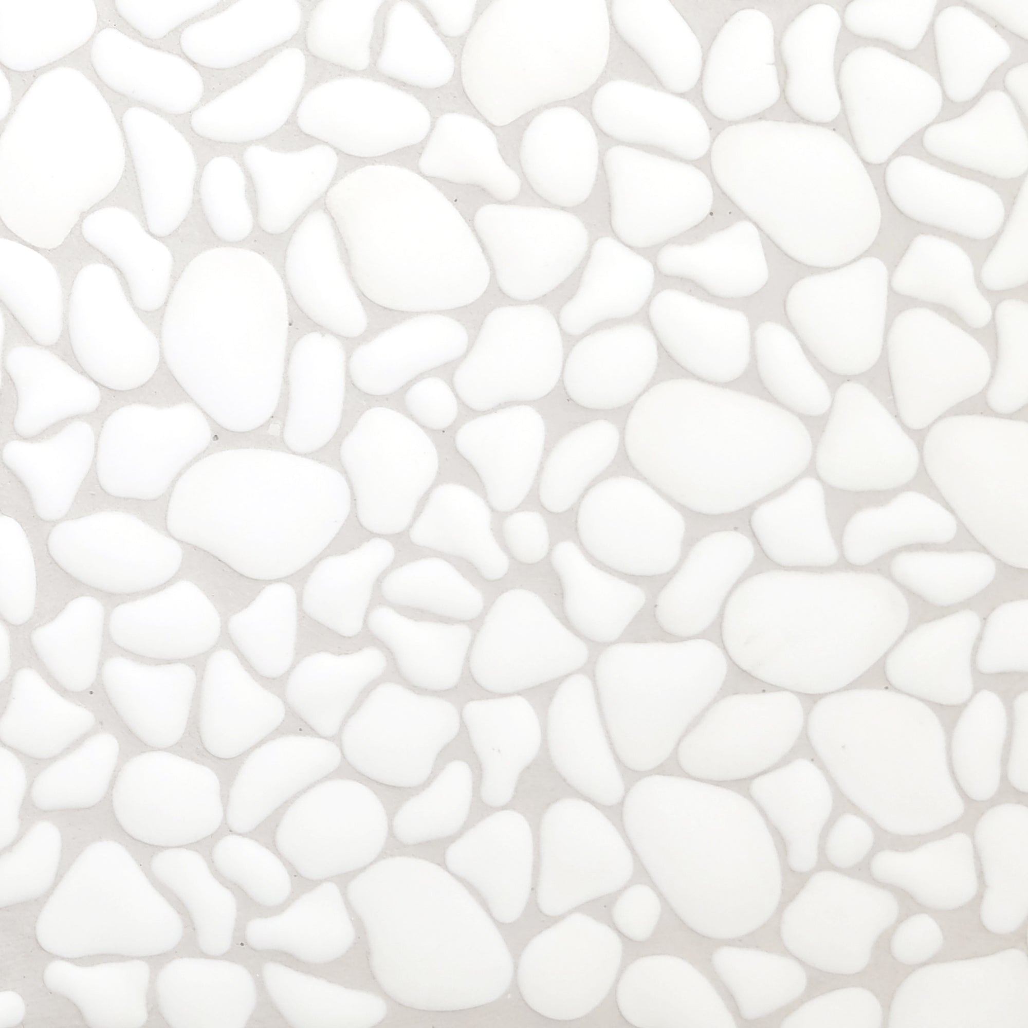 Pebble White Recycled Glass Floor and Wall Mosaic Tile