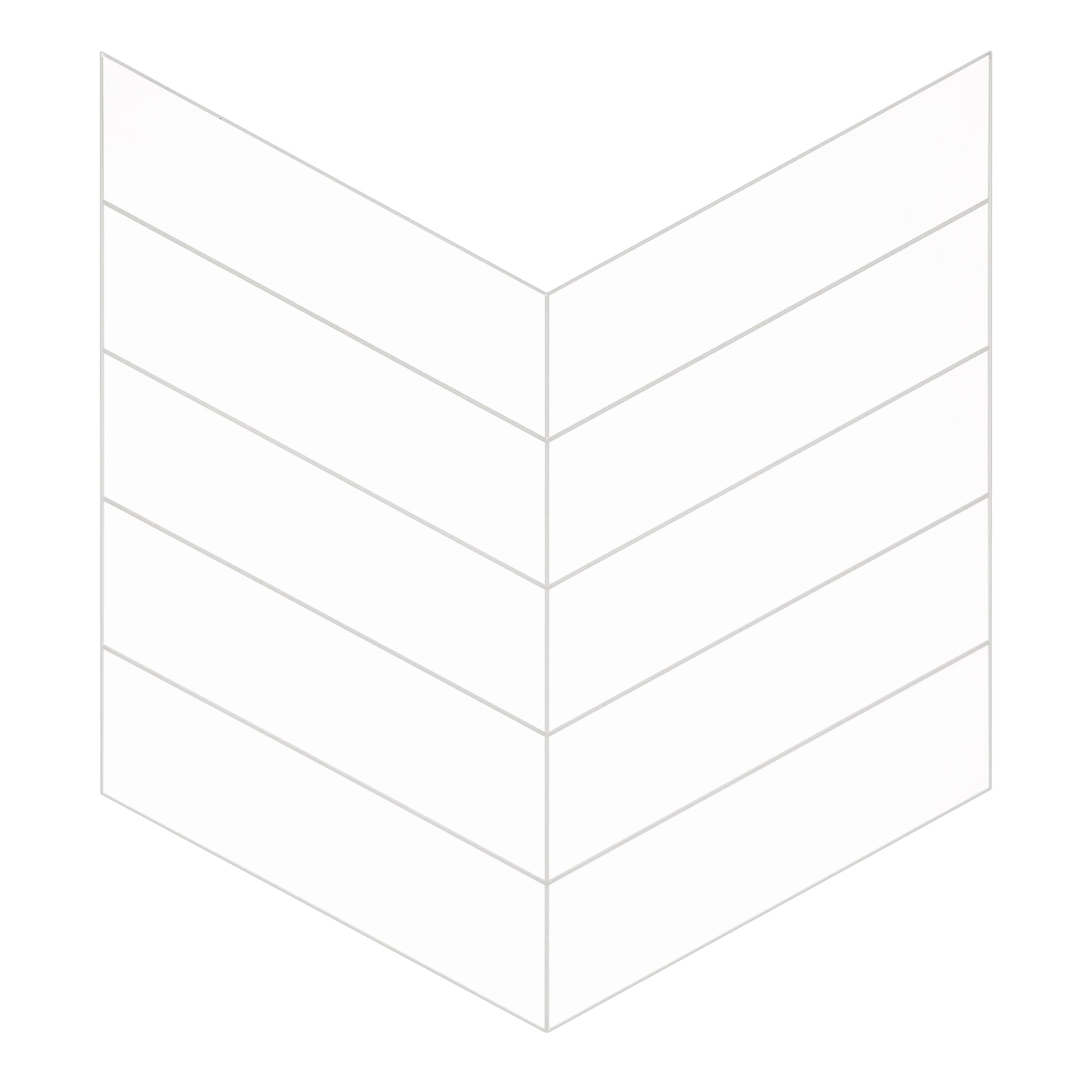 12.2" x 13.4" Chevron White Peel and Stick Tile