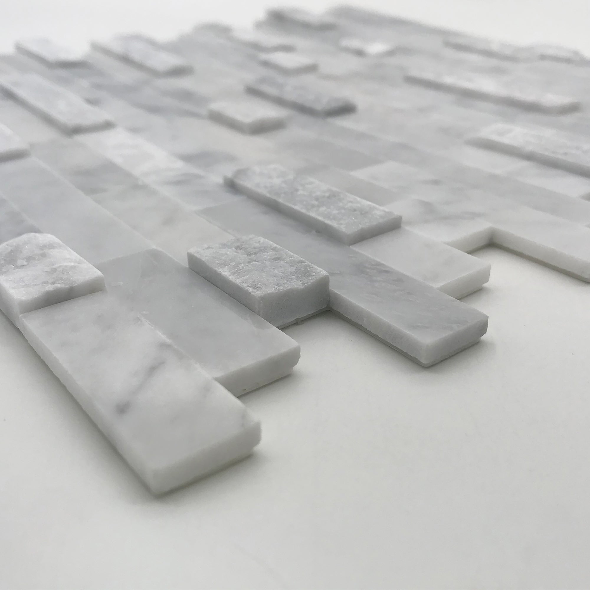 3D Carrara White Natural Marble Peel and Stick Tile