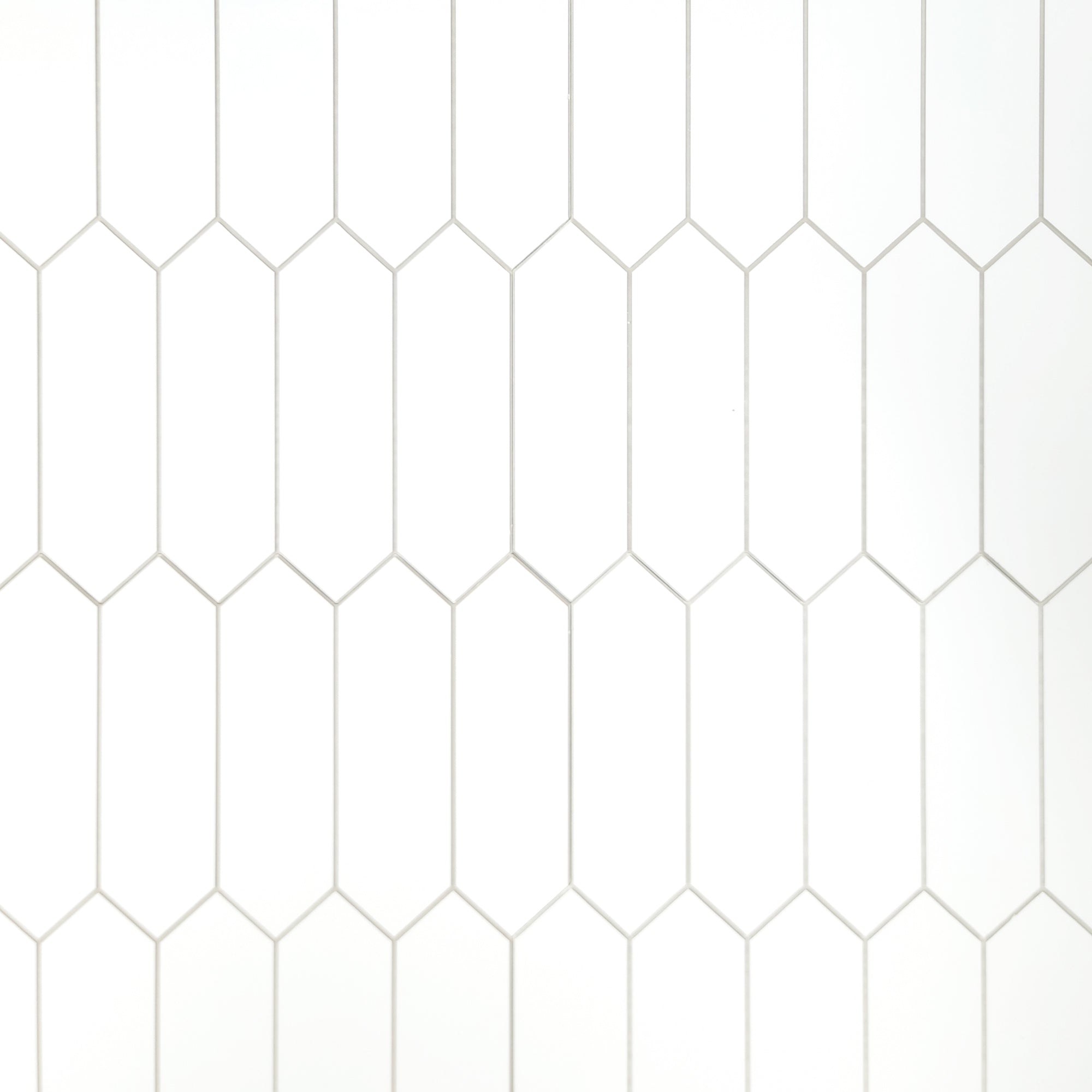 White Picket Long Hexagon Peel and Stick Tile