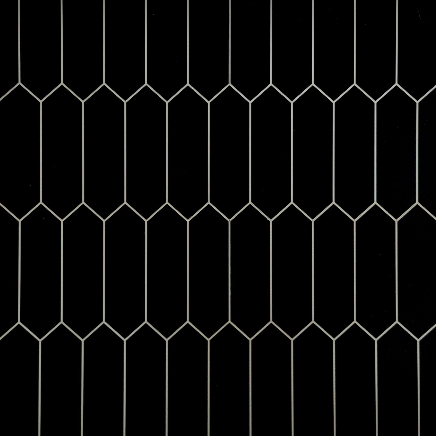 Picket Long Hexagon Black Peel and Stick Tile